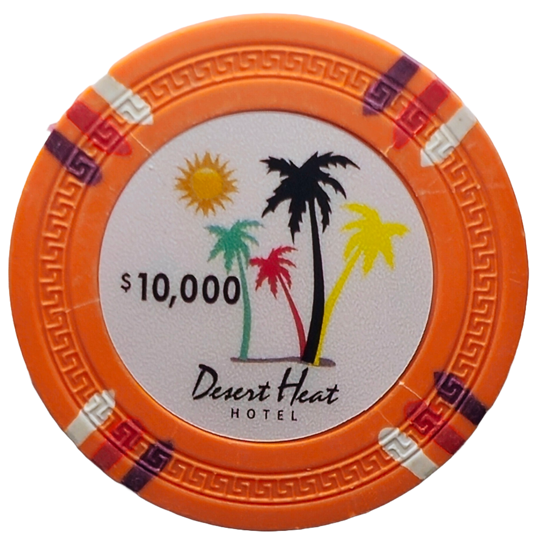 (25) $10,000 Orange 14g Desert Heat Chips 