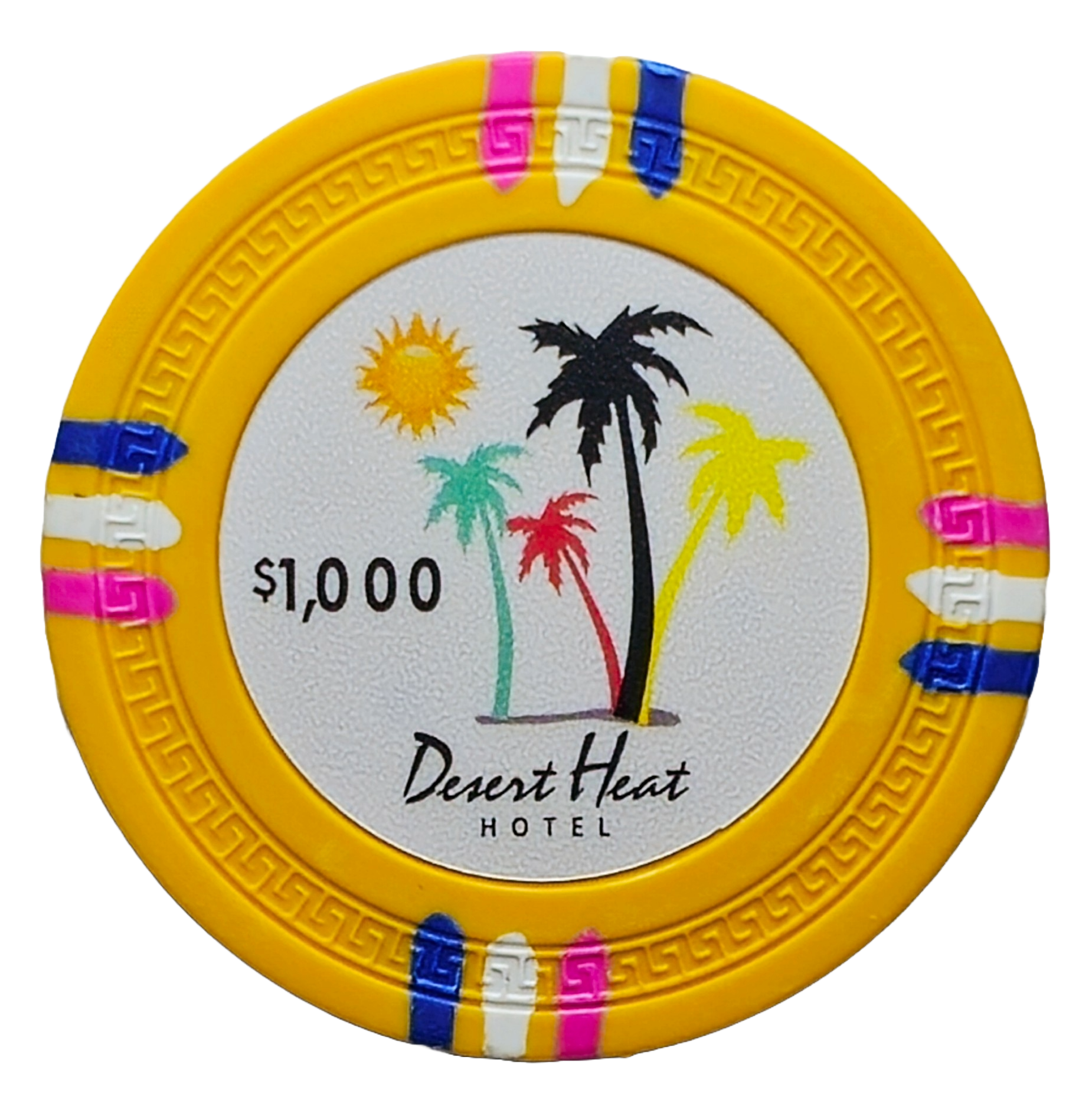 (25) $1000 Yellow 14g Desert Heat Chips 