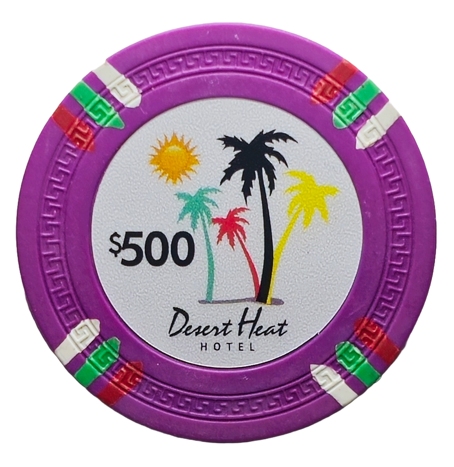 (25) $500 Purple 14g Desert Heat Chips 