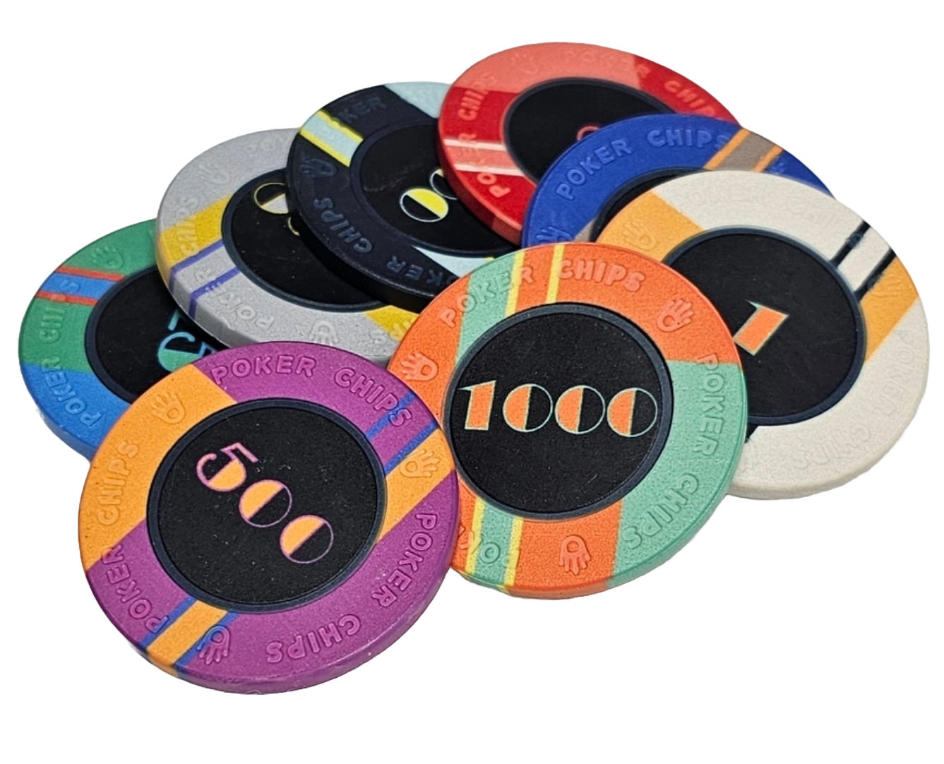 500pc 10g Ceramic EPT Chip Set-No Case 