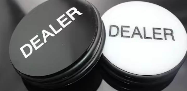 3" Diameter Black & White Dealer Button