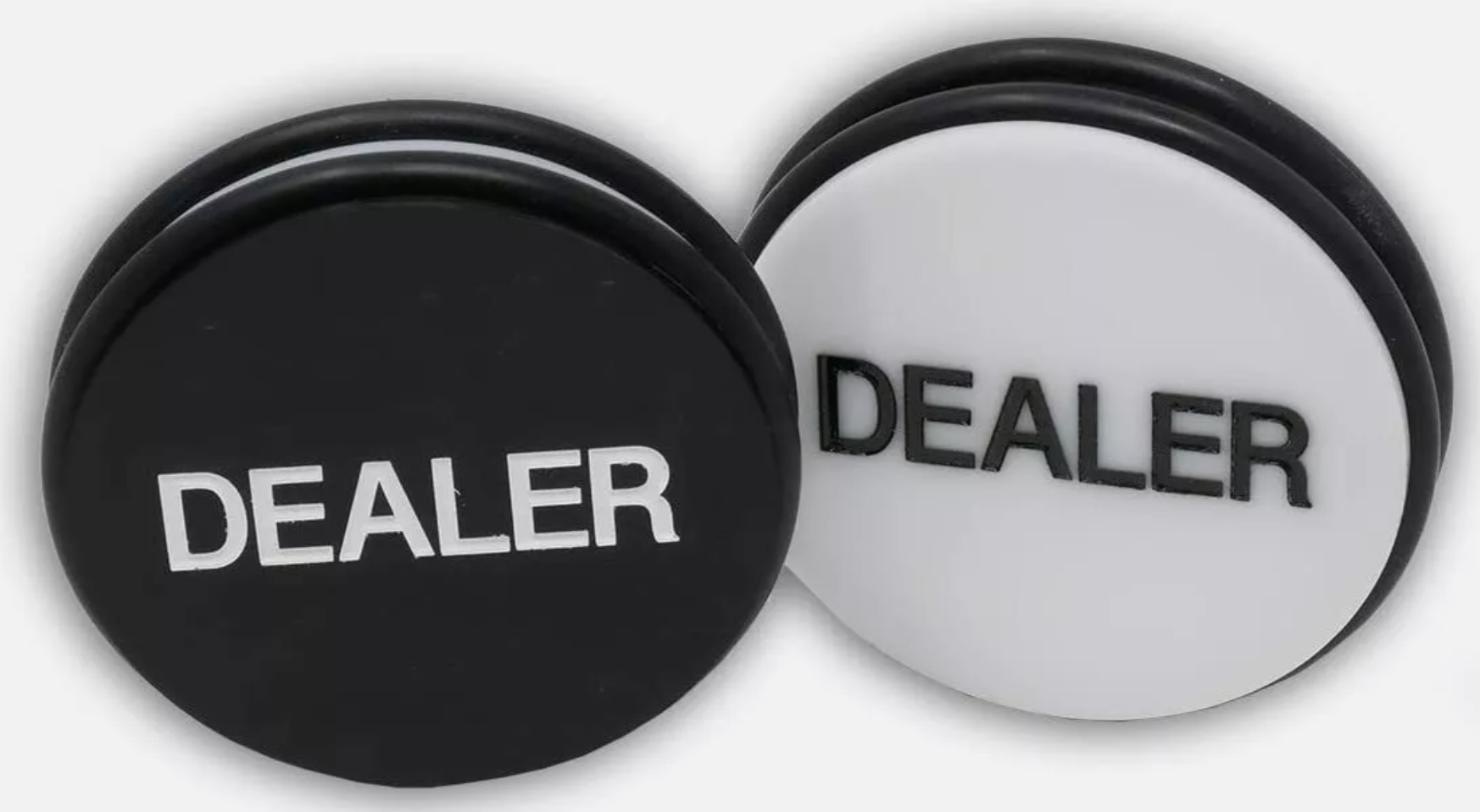 3" Diameter Black & White Dealer Button