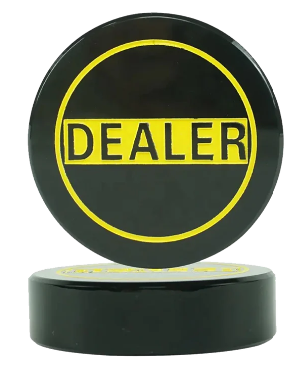 3" Diameter Black & Yellow Dealer Button
