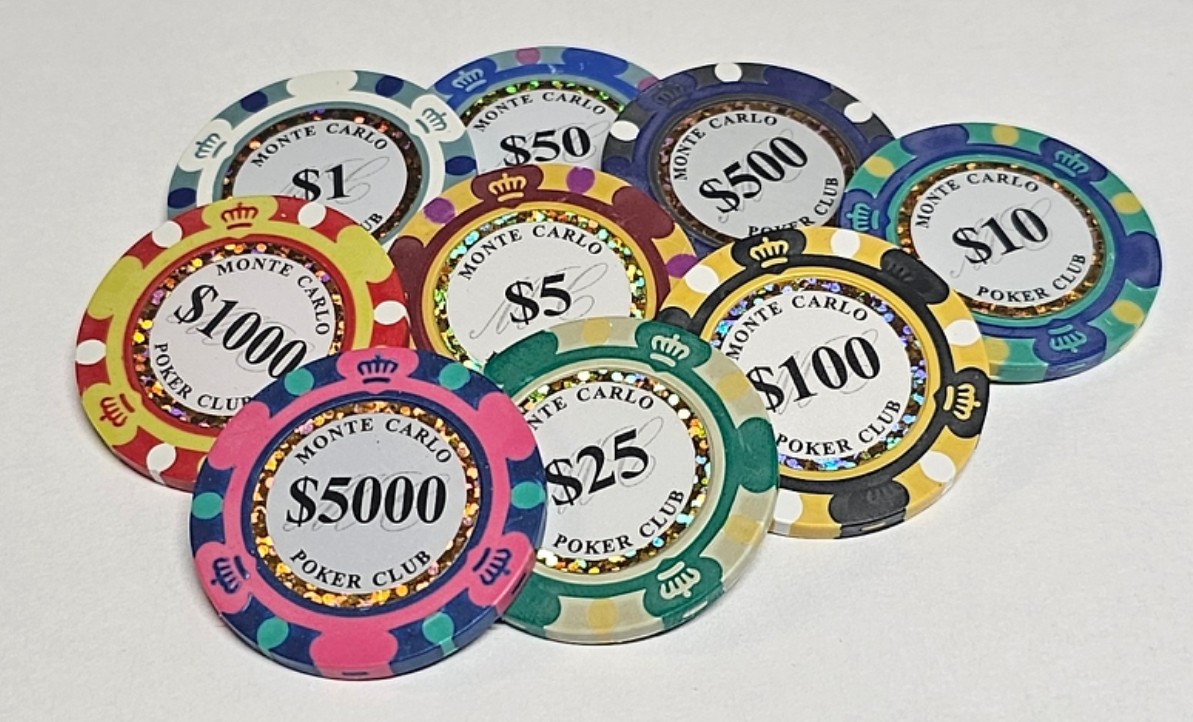 750pc 3-Tone Monte Carlo 14g Clay Chip Set-No Case