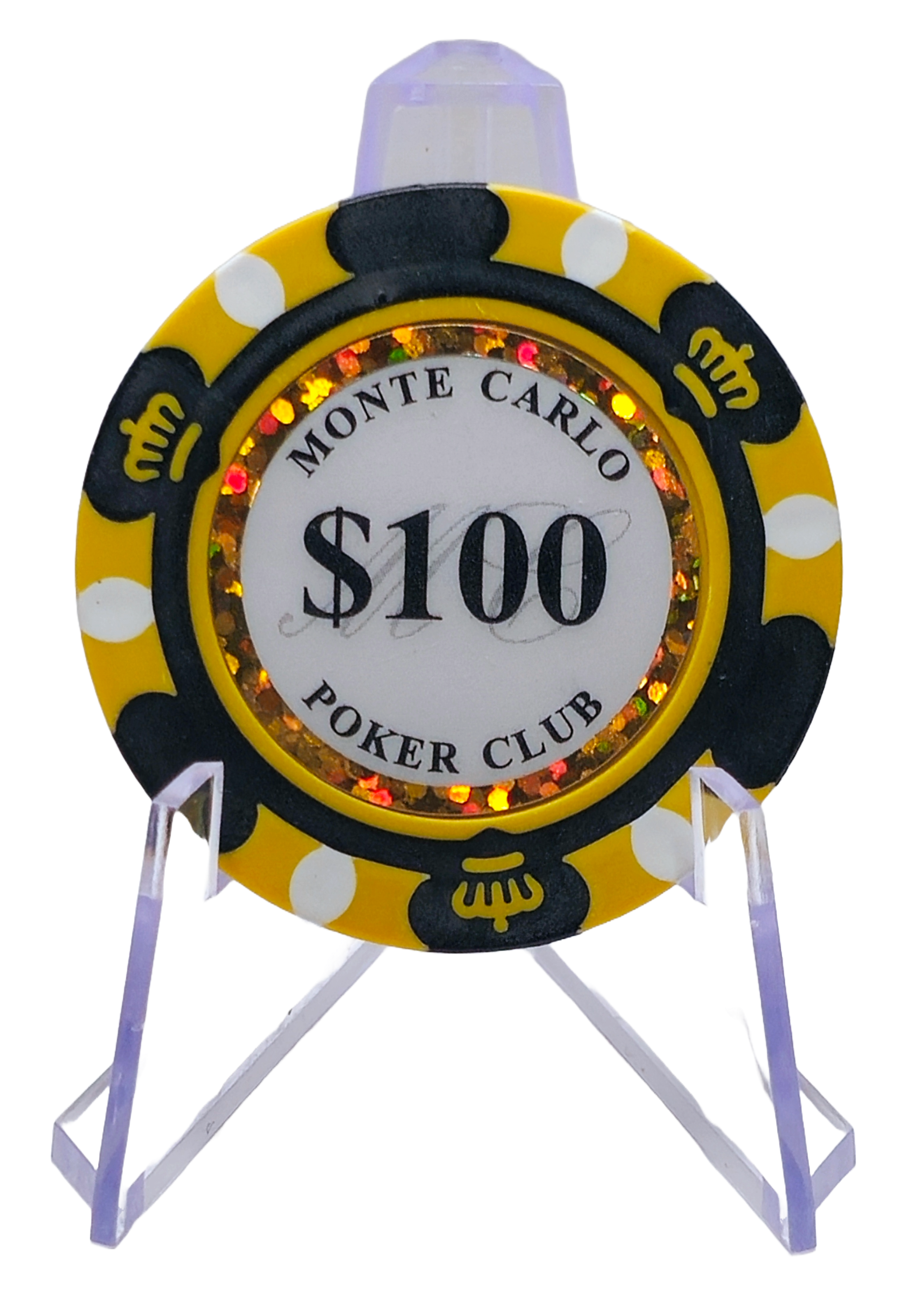 (25) $100 (Black) 3-Tone 14g Monte Carlo's 