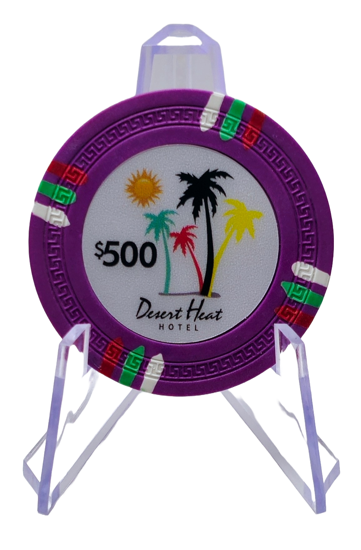 (25) $500 Purple 14g Desert Heat Chips 
