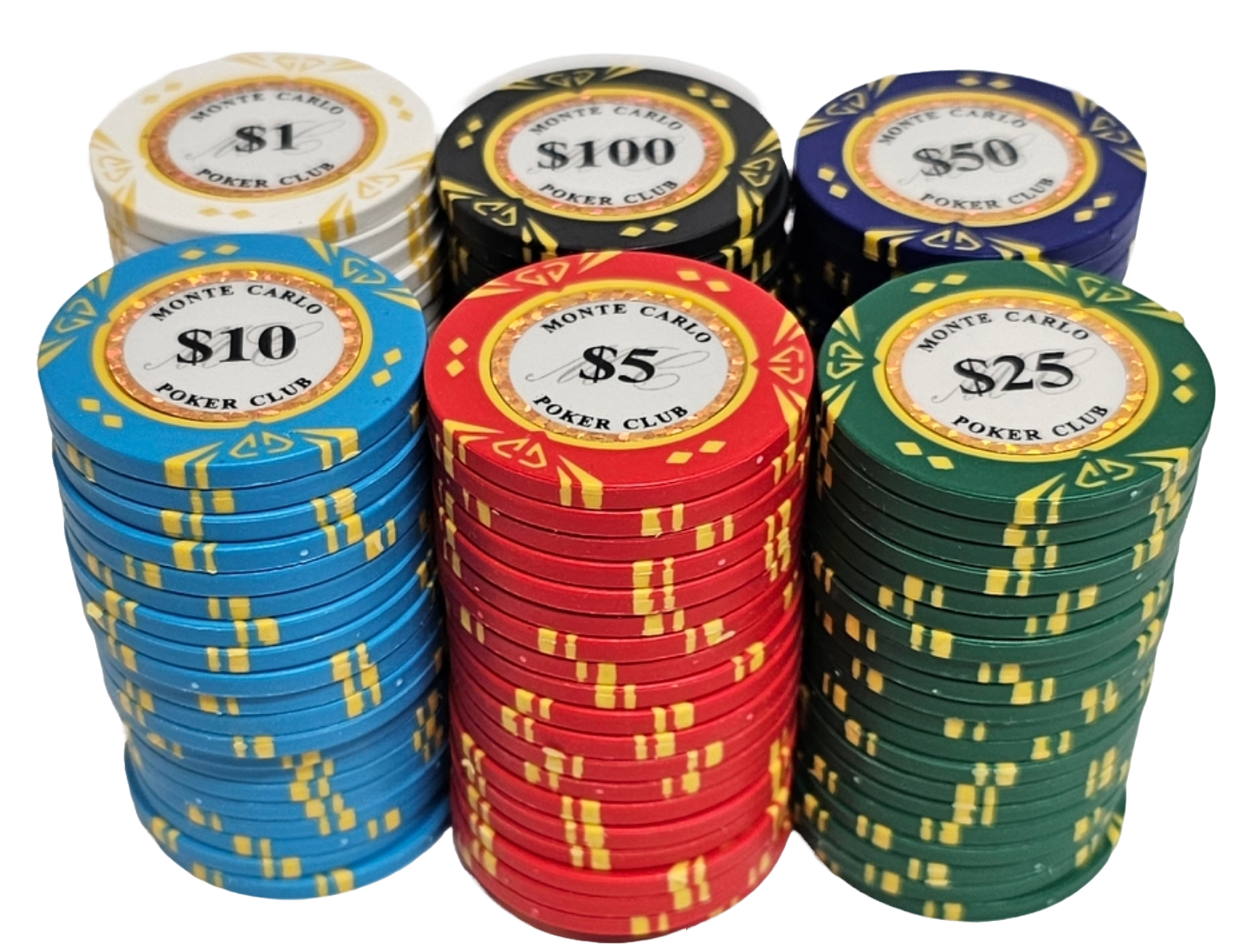 300pc Diamond Monte Carlo Chip Set-No Case  