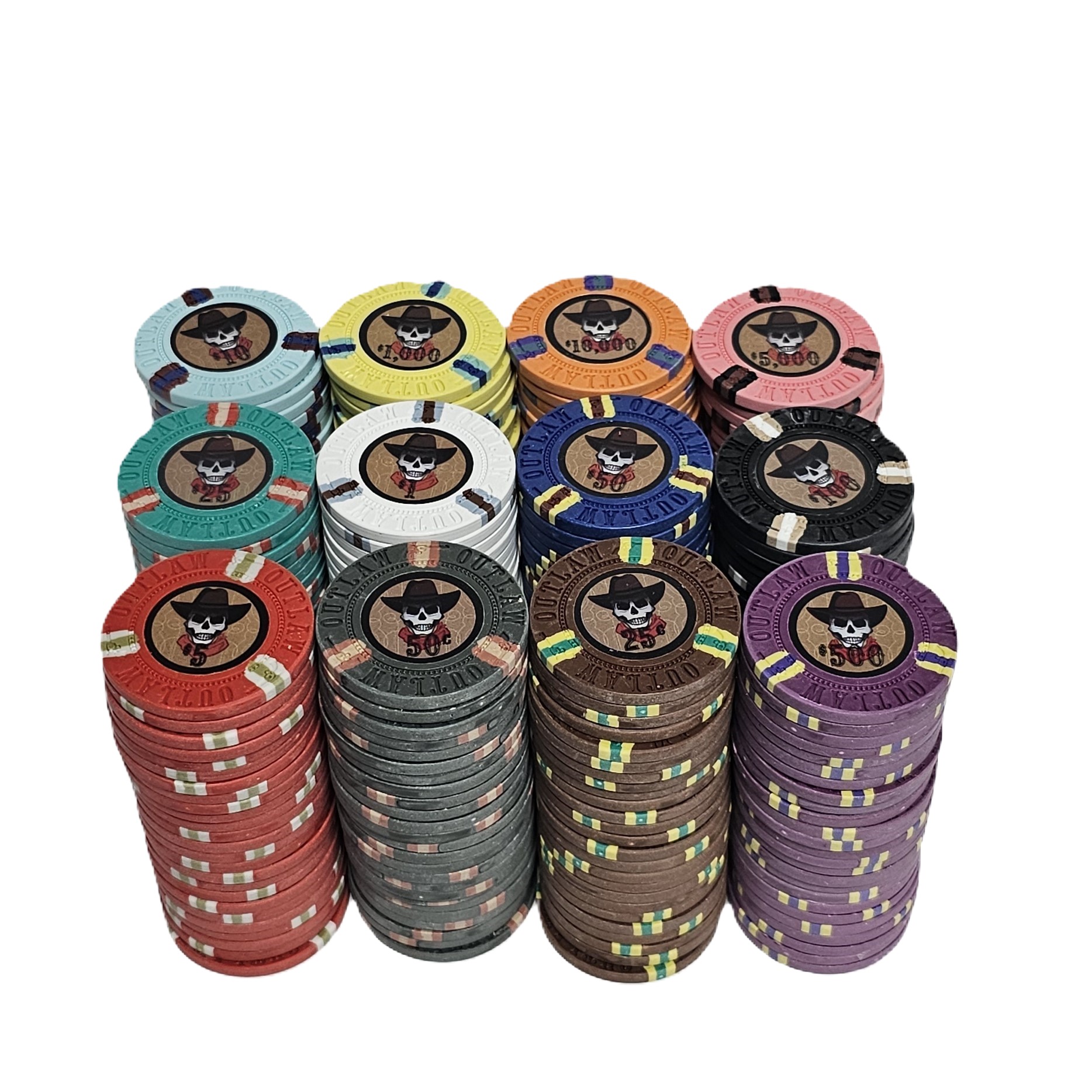 600pc 13.5g Outlaw chip set-No Case