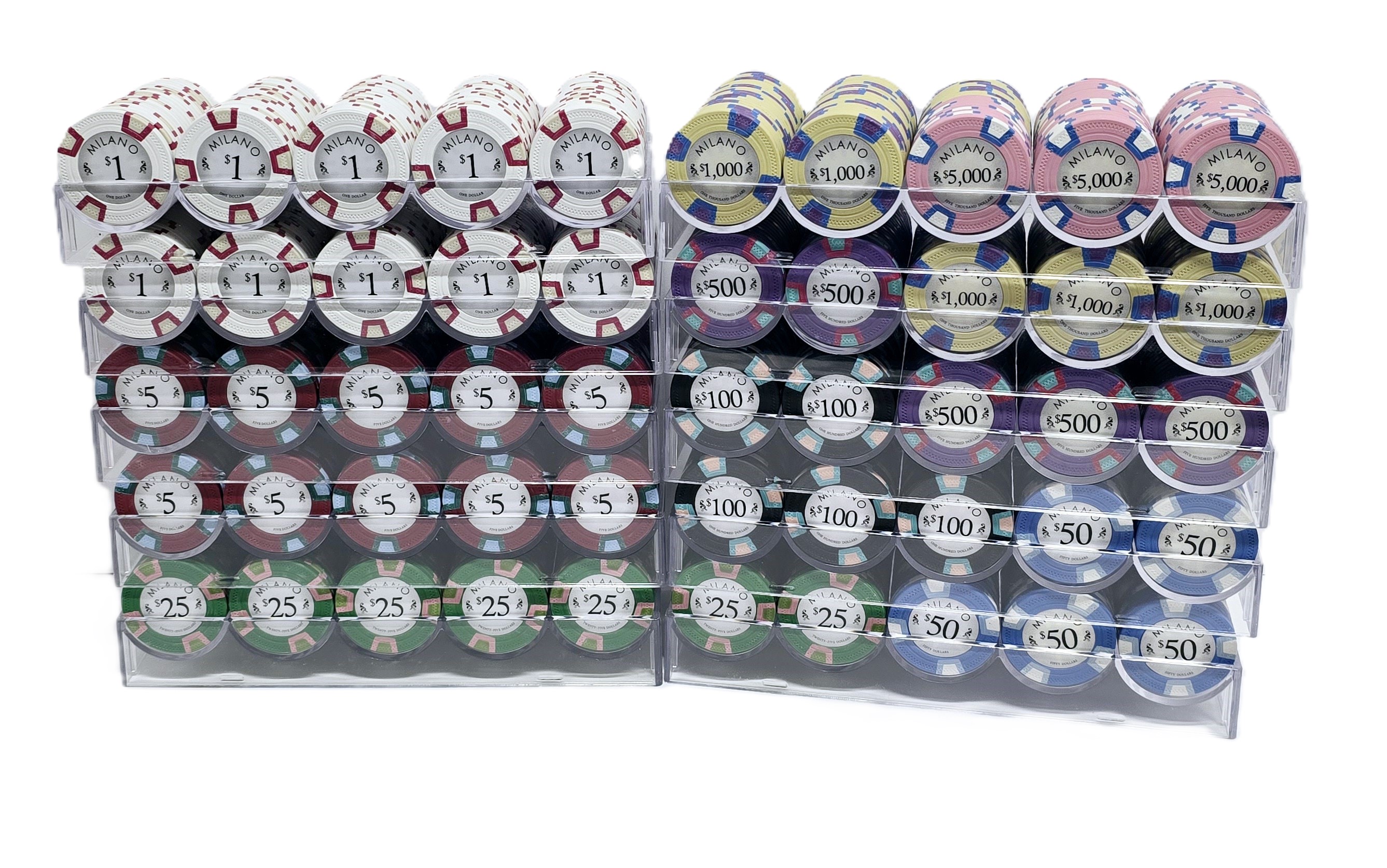 1000pc 9g Clay Milano Chip Set-Case Included 