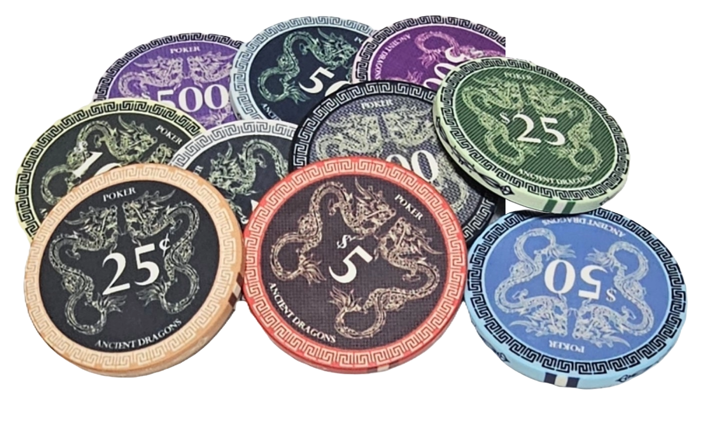 1000pc Ancient Dragon Chip Set/No Case   