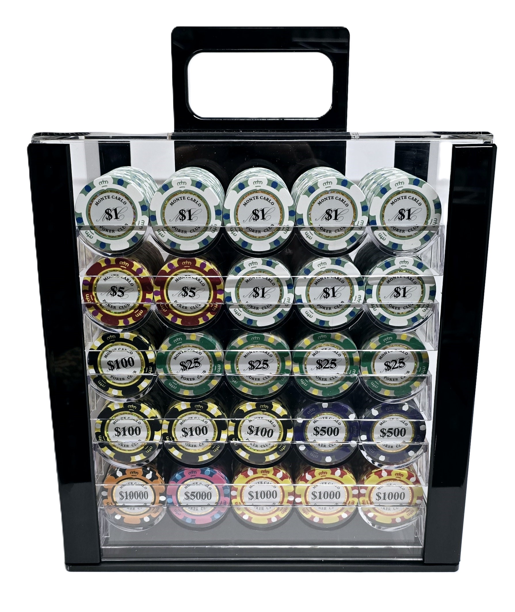 1000pc - 3-Tone Monte Carlo Chip Set-Case Included