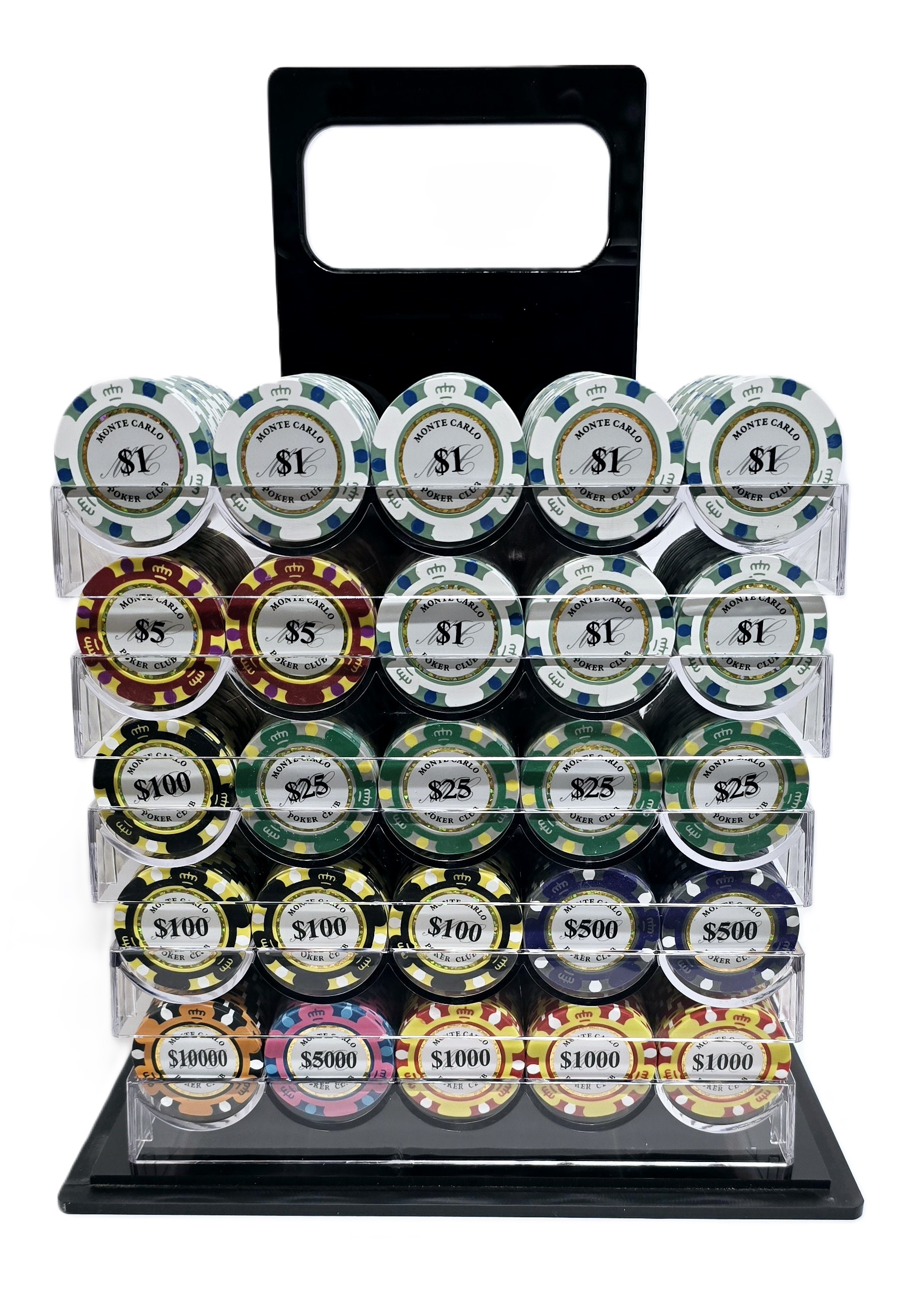 1000pc - 3-Tone Monte Carlo Chip Set-Case Included
