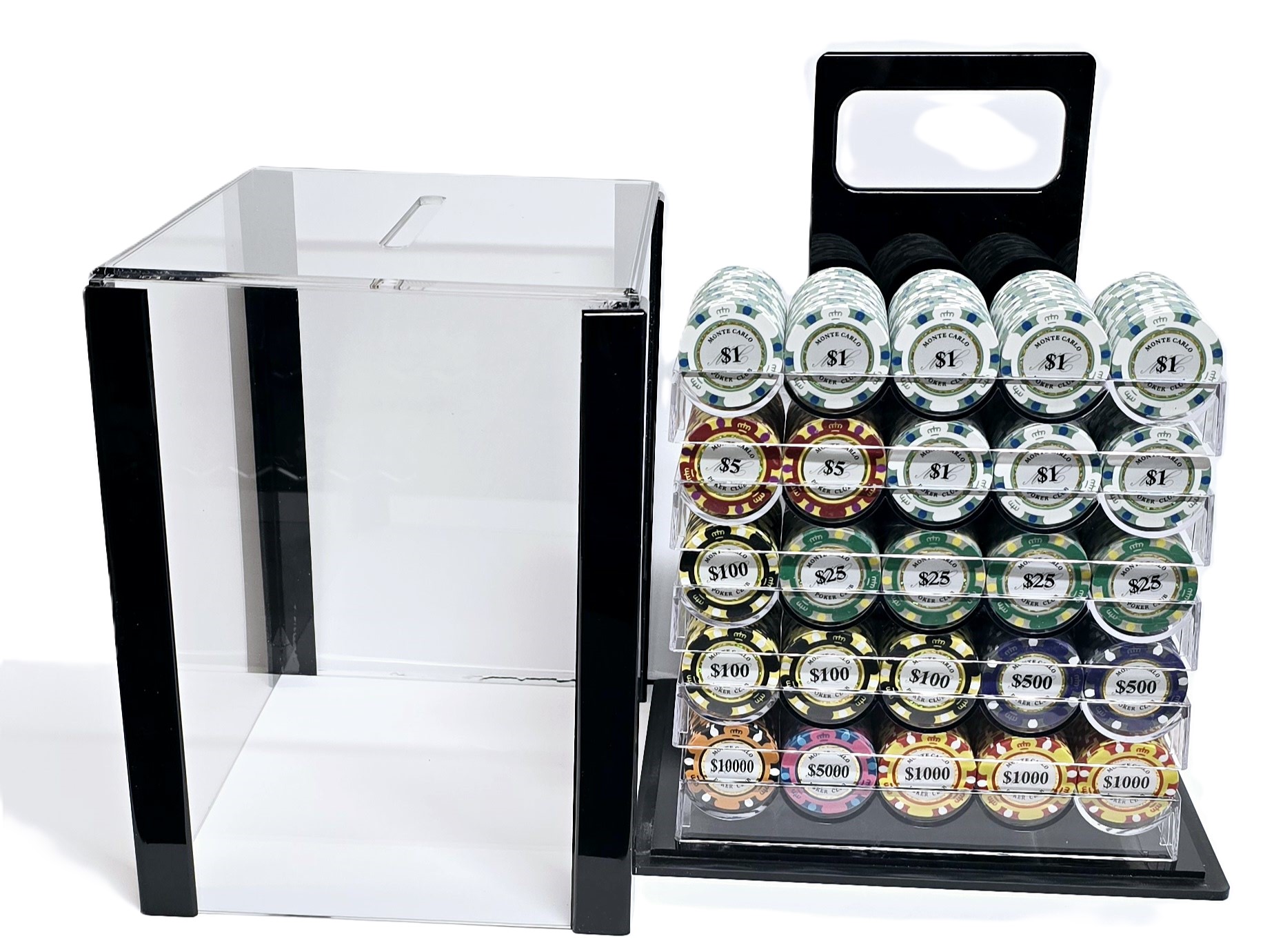1000pc - 3-Tone Monte Carlo Chip Set-Case Included