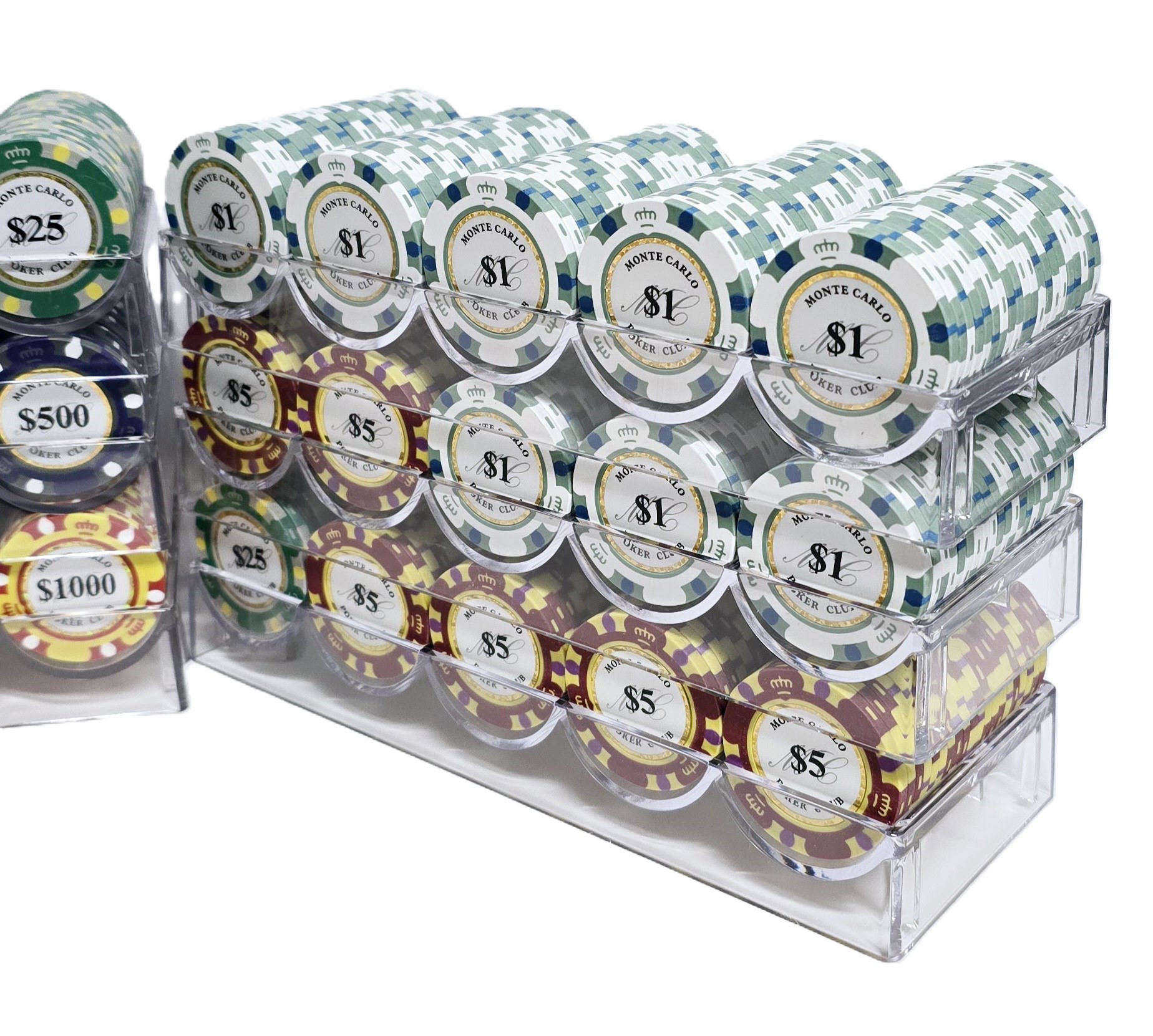 1000pc 3-Tone Monte Carlo Chip Set-No Case