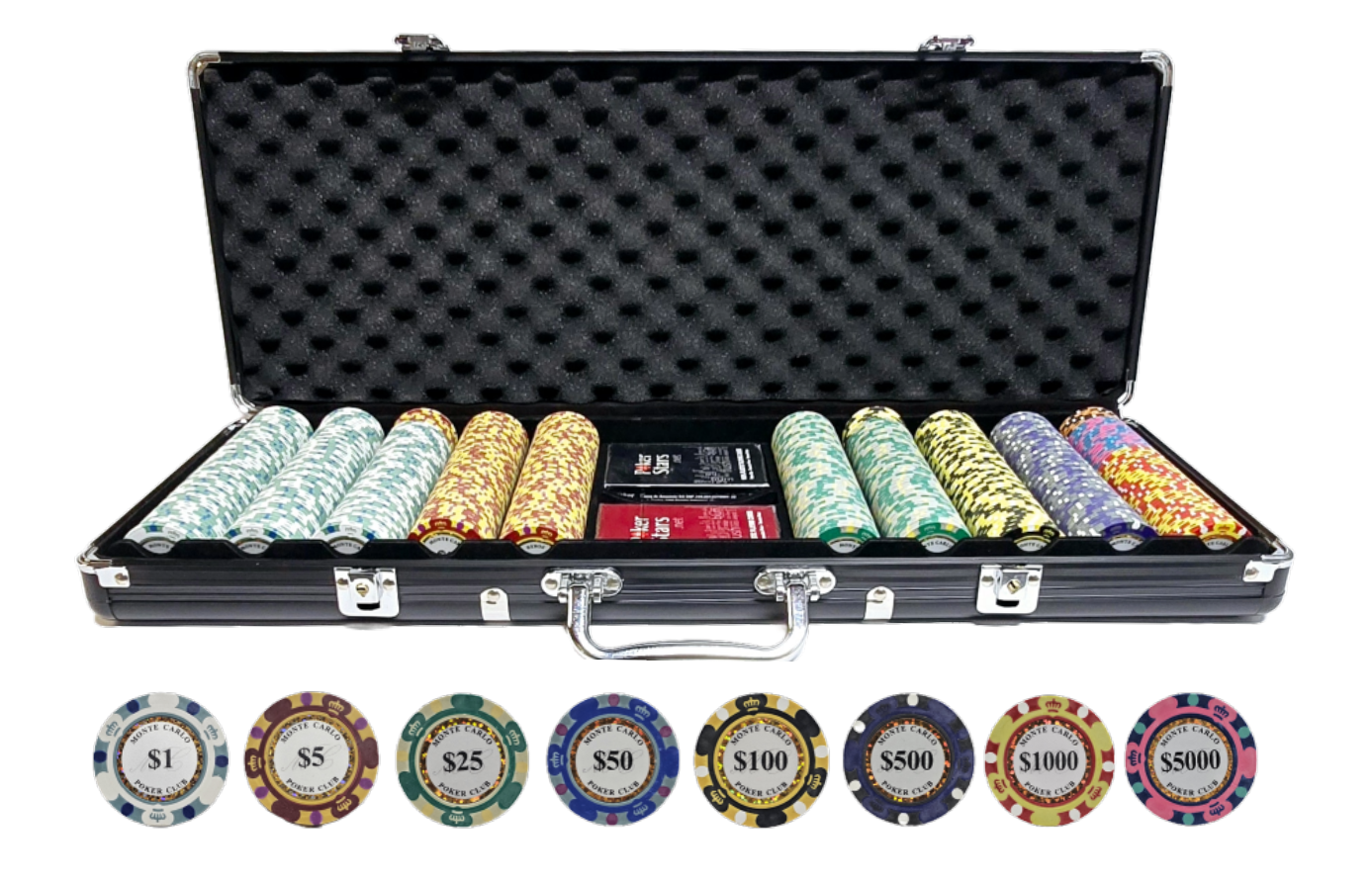 500pc - 3 Tone Monte Carlo Chip Set-Case Included  
