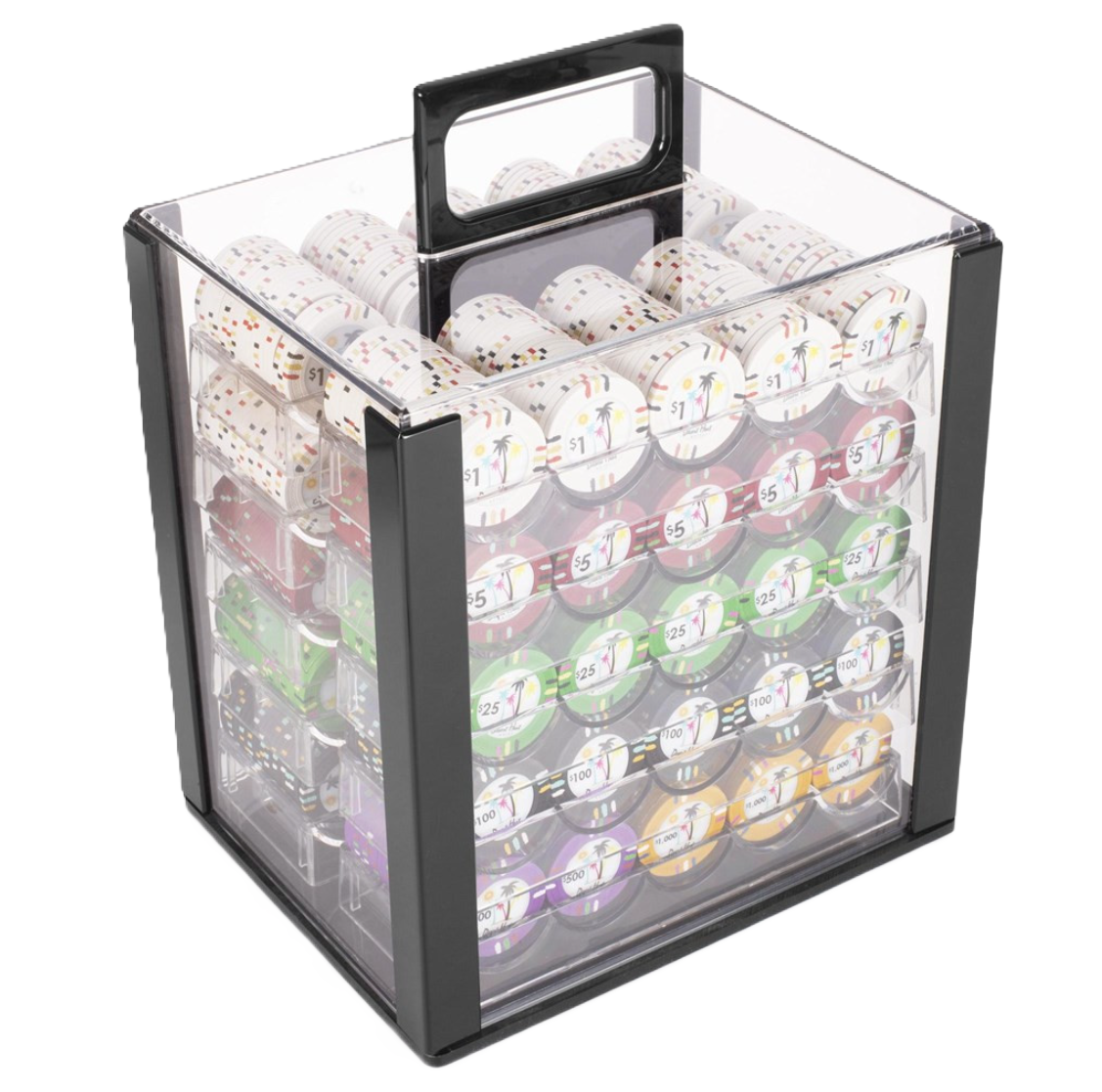 1000pc - 14g Clay Desert Heat Chip Set-With Case  