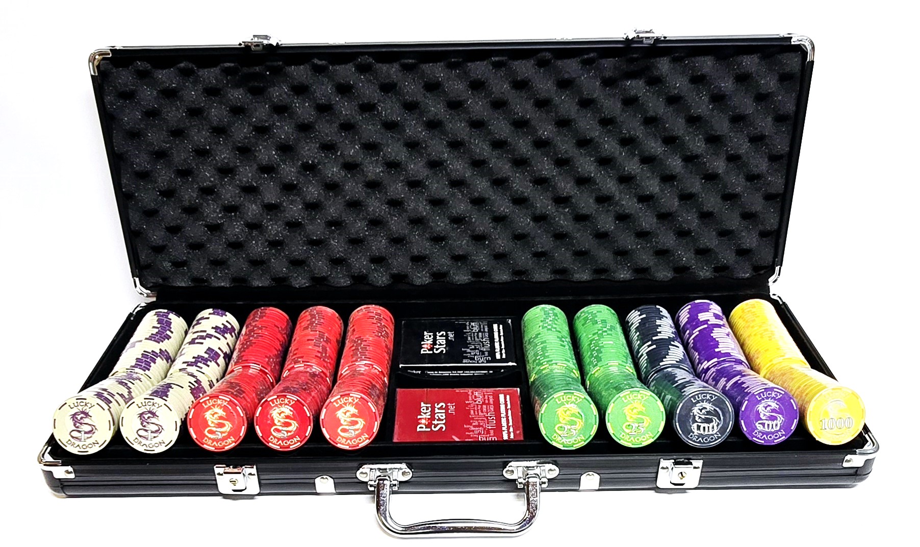 500pc 10g Ceramic Lucky Dragon Chip Set-With Case