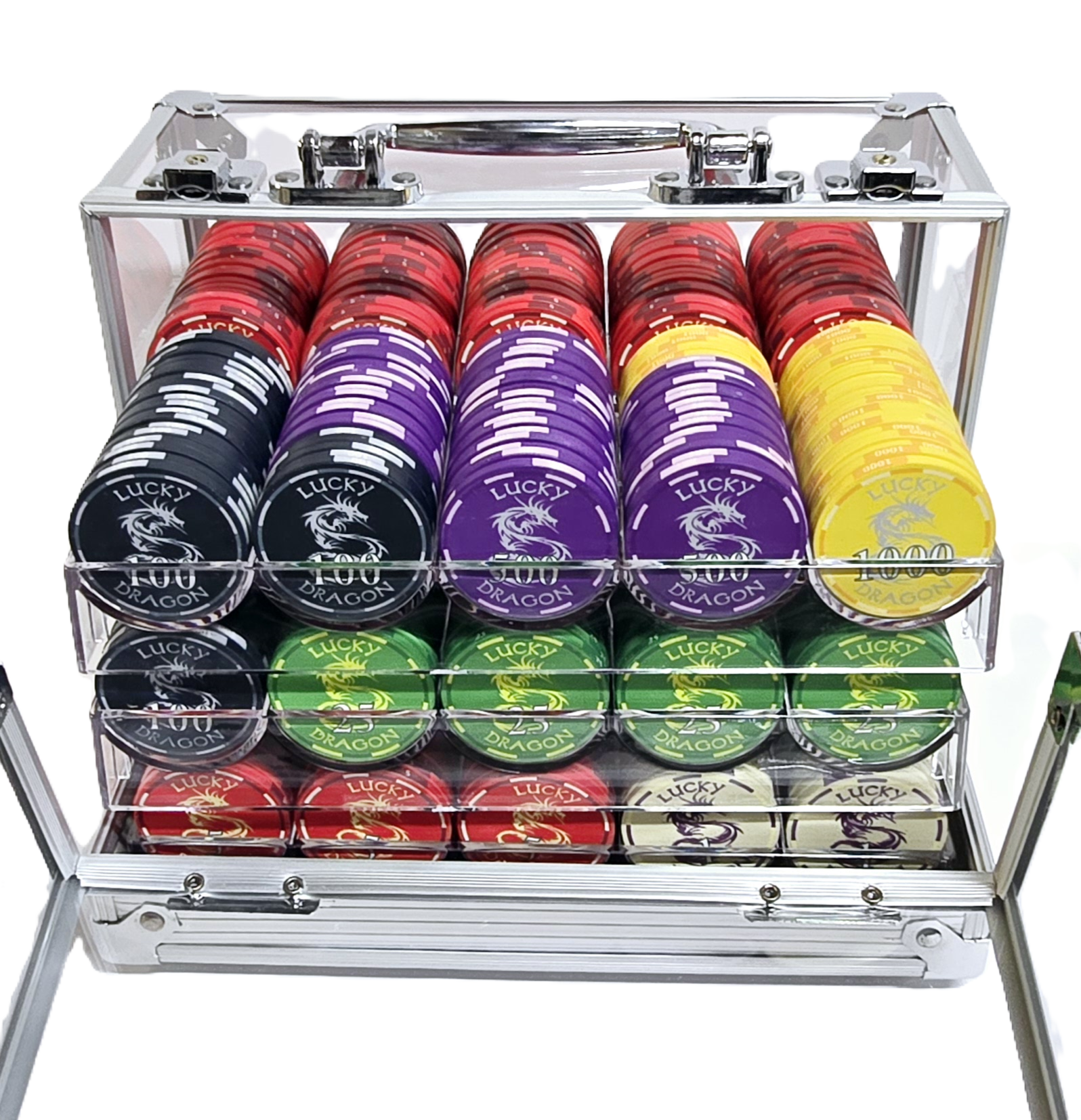 600pc 10g Ceramic Lucky Dragon Chip Set-With Case