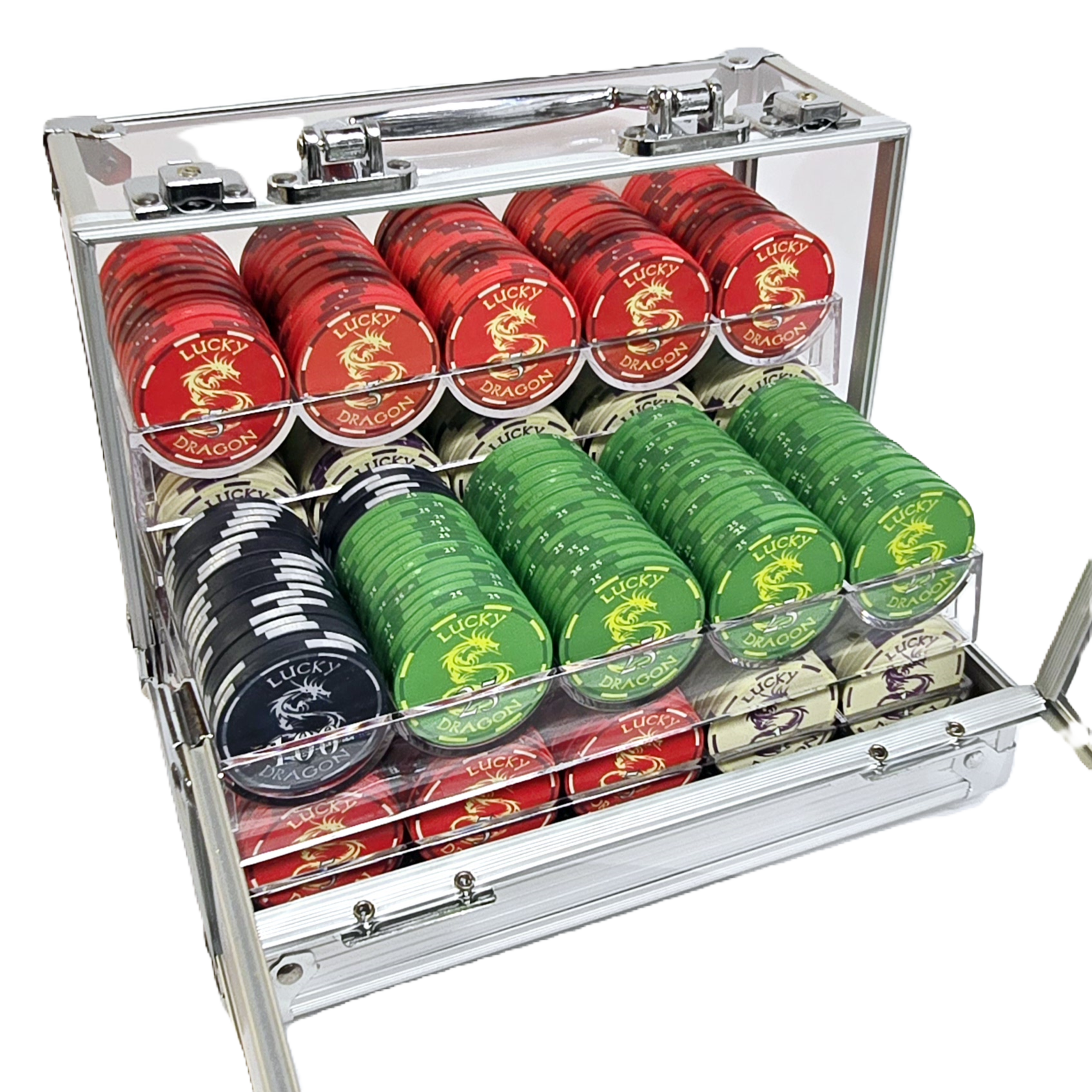 600pc 10g Ceramic Lucky Dragon Chip Set-With Case