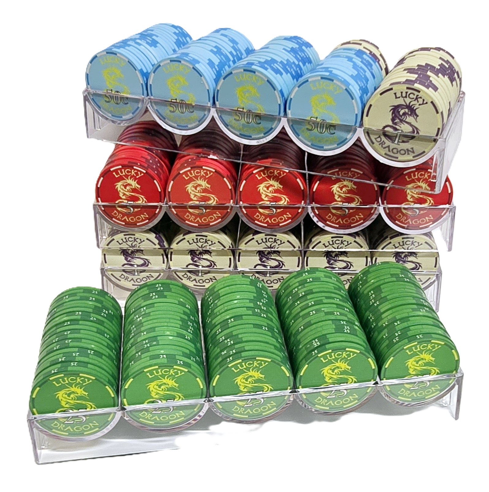 600pc 10g Ceramic Lucky Dragon Chip Set-No Case