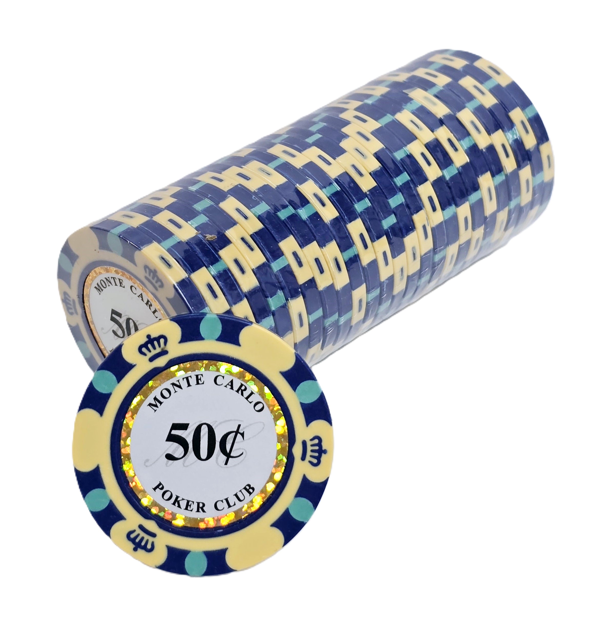(25) $0.50 3-Tone Monte Carlo Chips