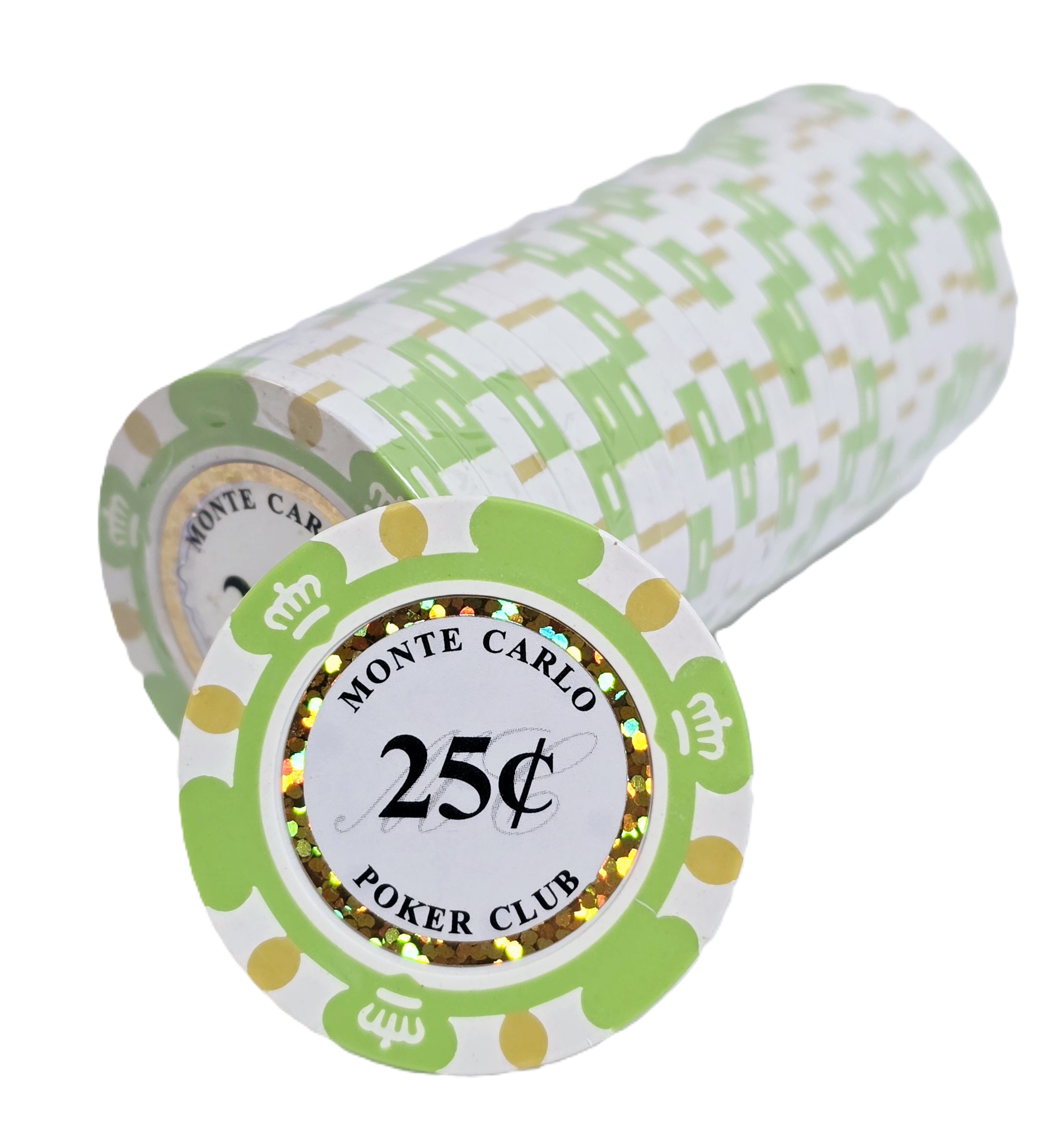 (25) $0.25 3-Tone Monte Carlo Chips