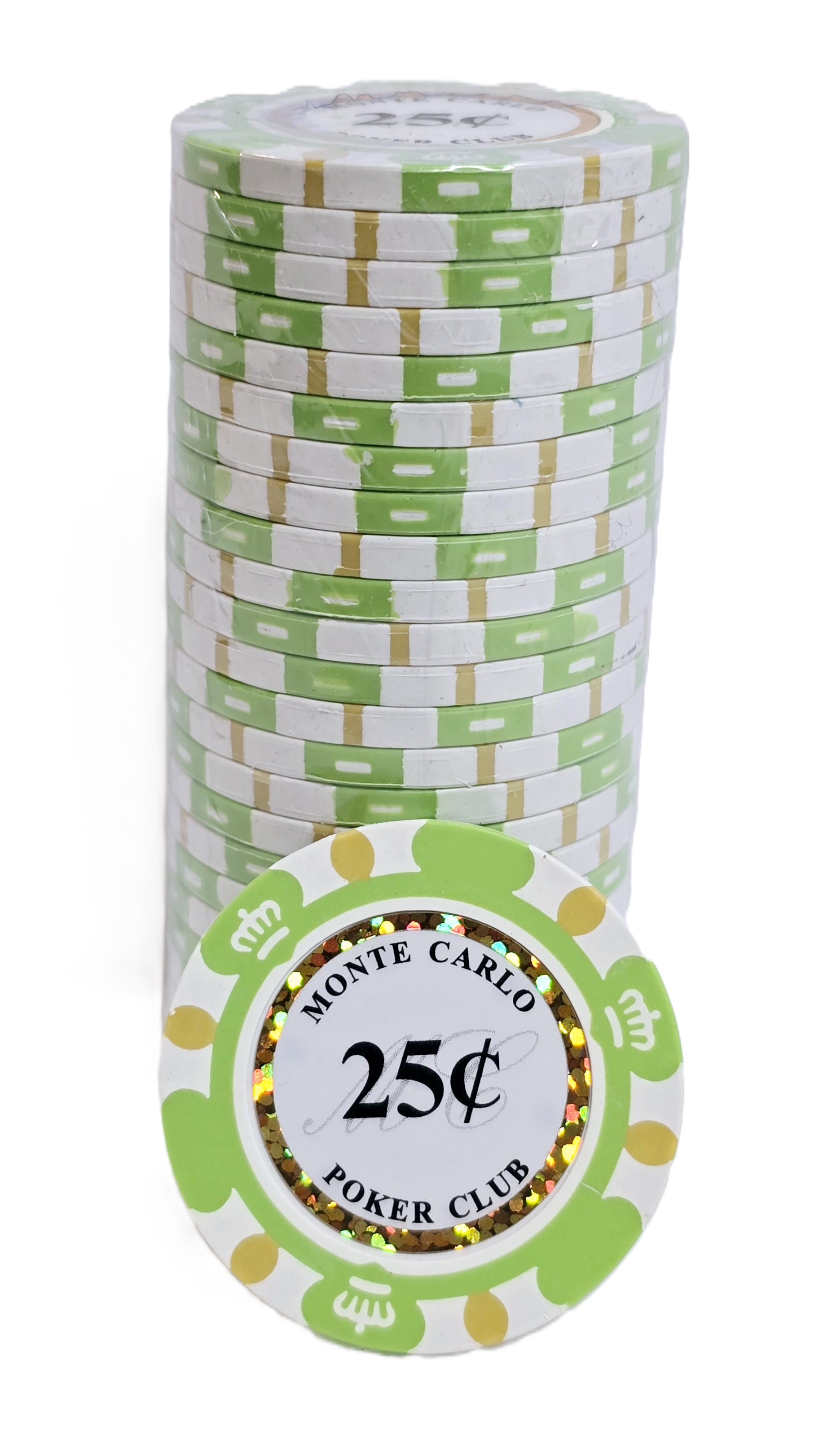 (25) $0.25 3-Tone Monte Carlo Chips
