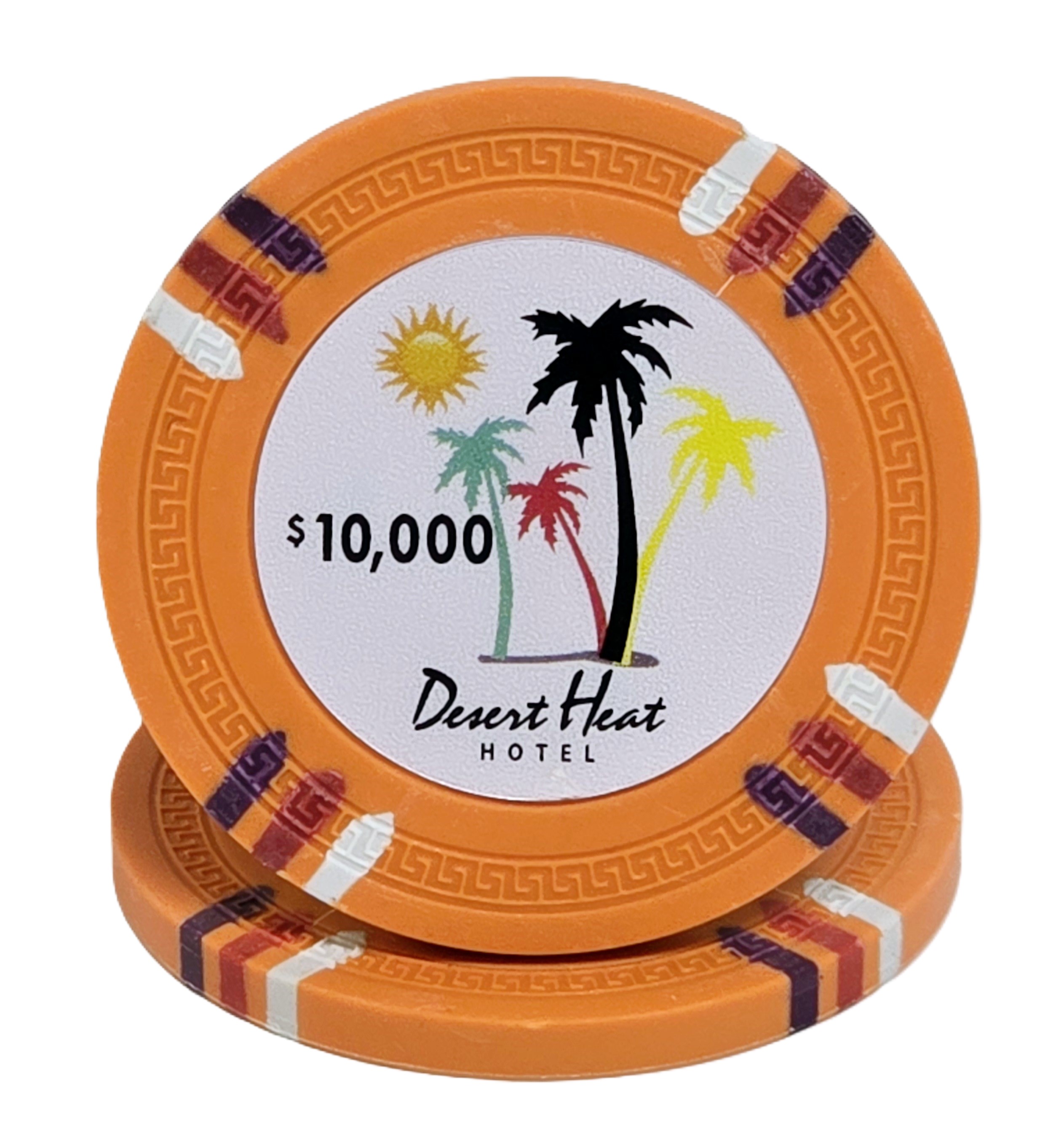 (25) $10,000 Orange 14g Desert Heat Chips 