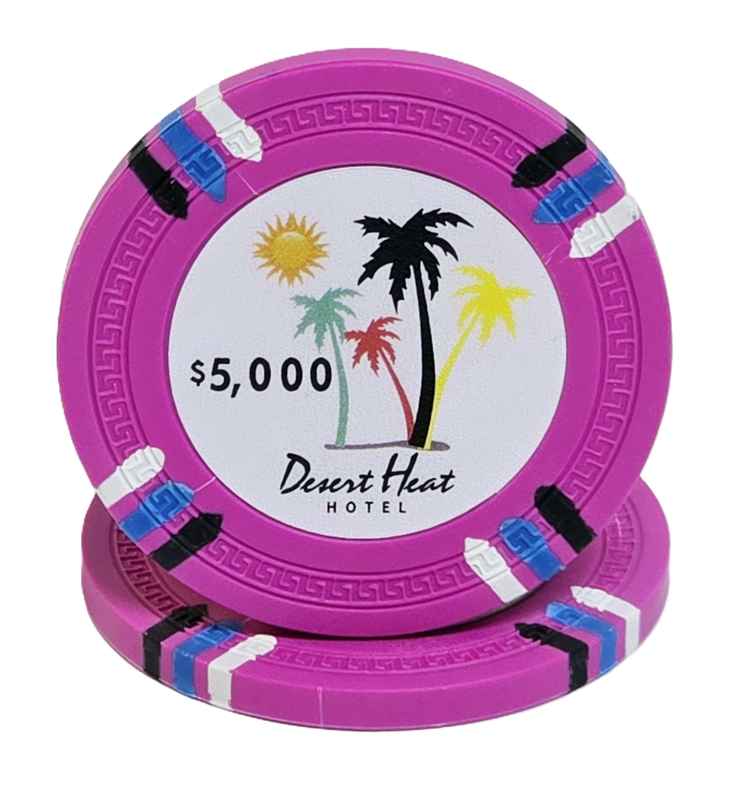 (25) $5000 Pink 14g Desert Heat Chips 