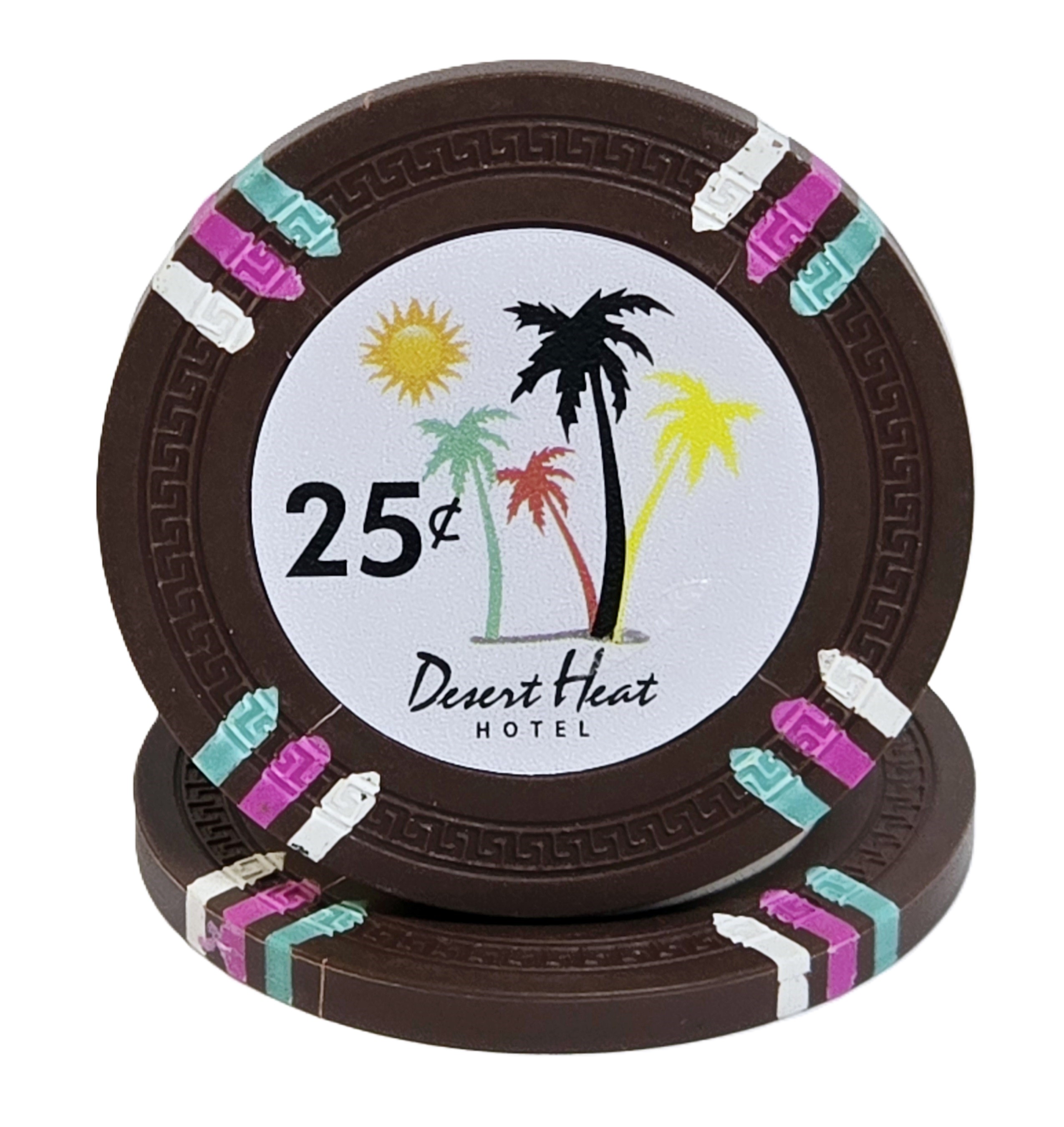 (25) $0.25 Brown 14g Desert Heat Chips 
