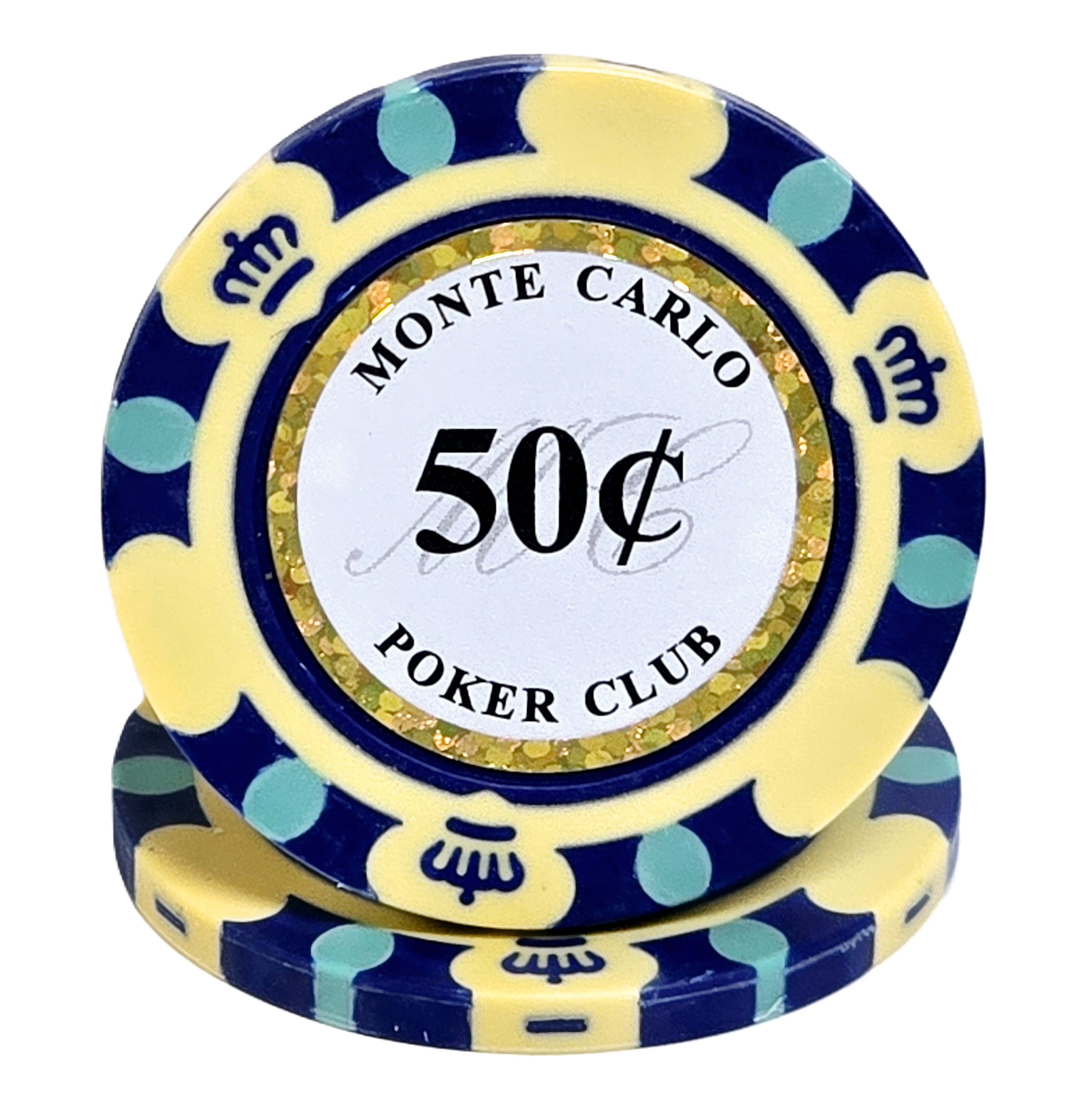 (25) $0.50 3-Tone Monte Carlo Chips