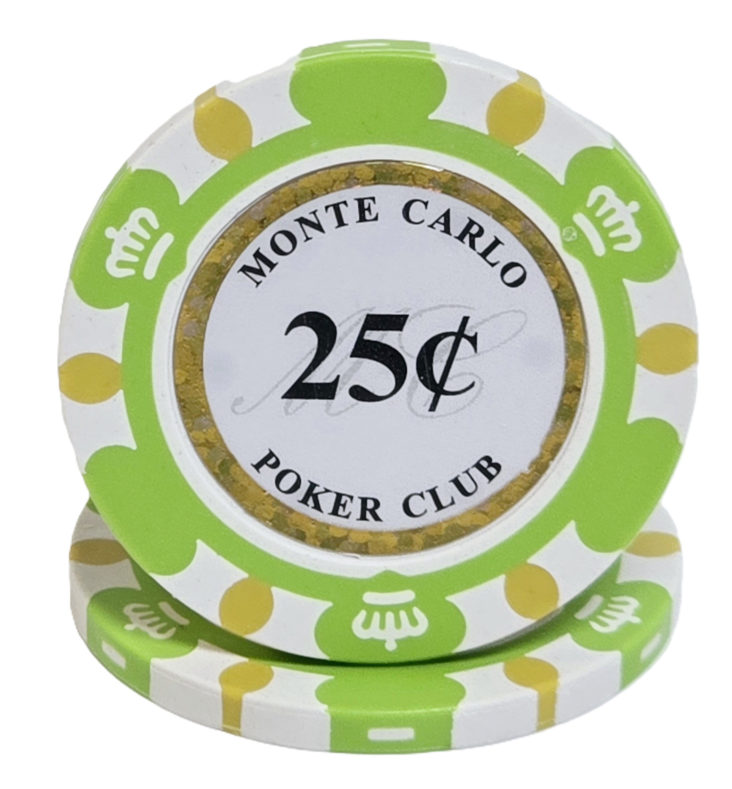 (25) $0.25 3-Tone Monte Carlo Chips