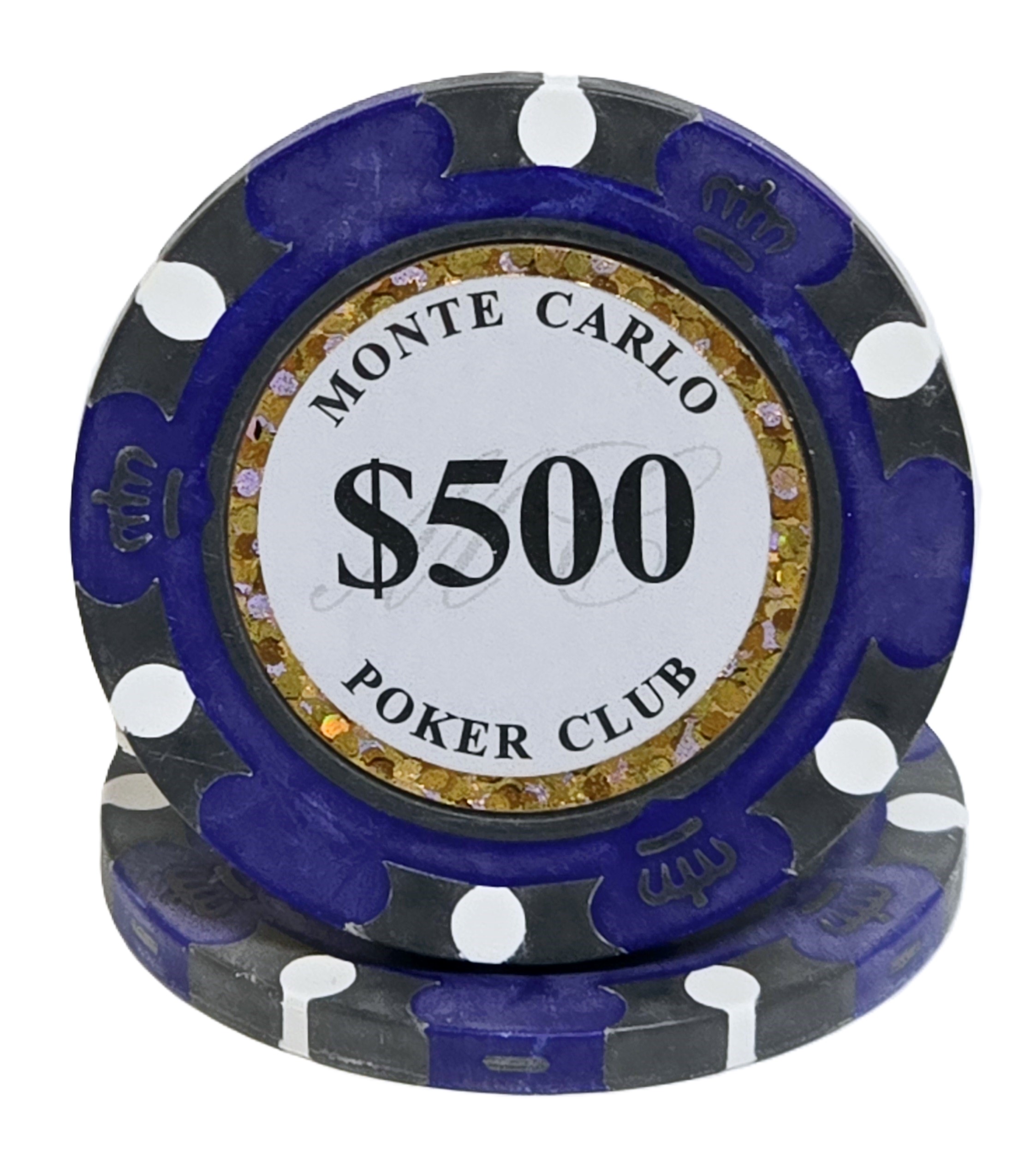 (25) $500 (Purple) 3-Tone 14g Monte Carlo's 