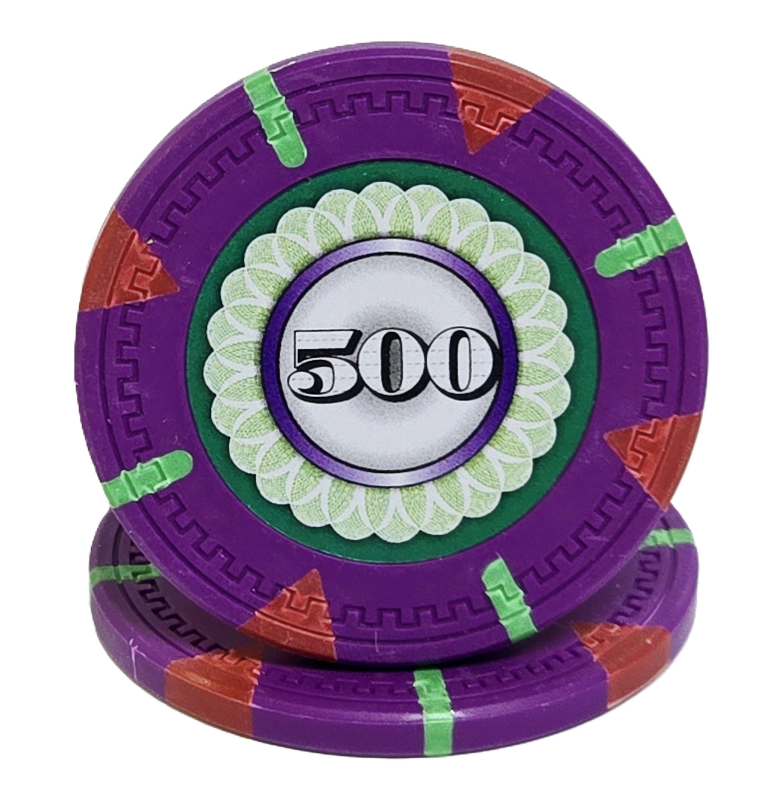 (25) $500 (Purple) Clay 14g Designer  