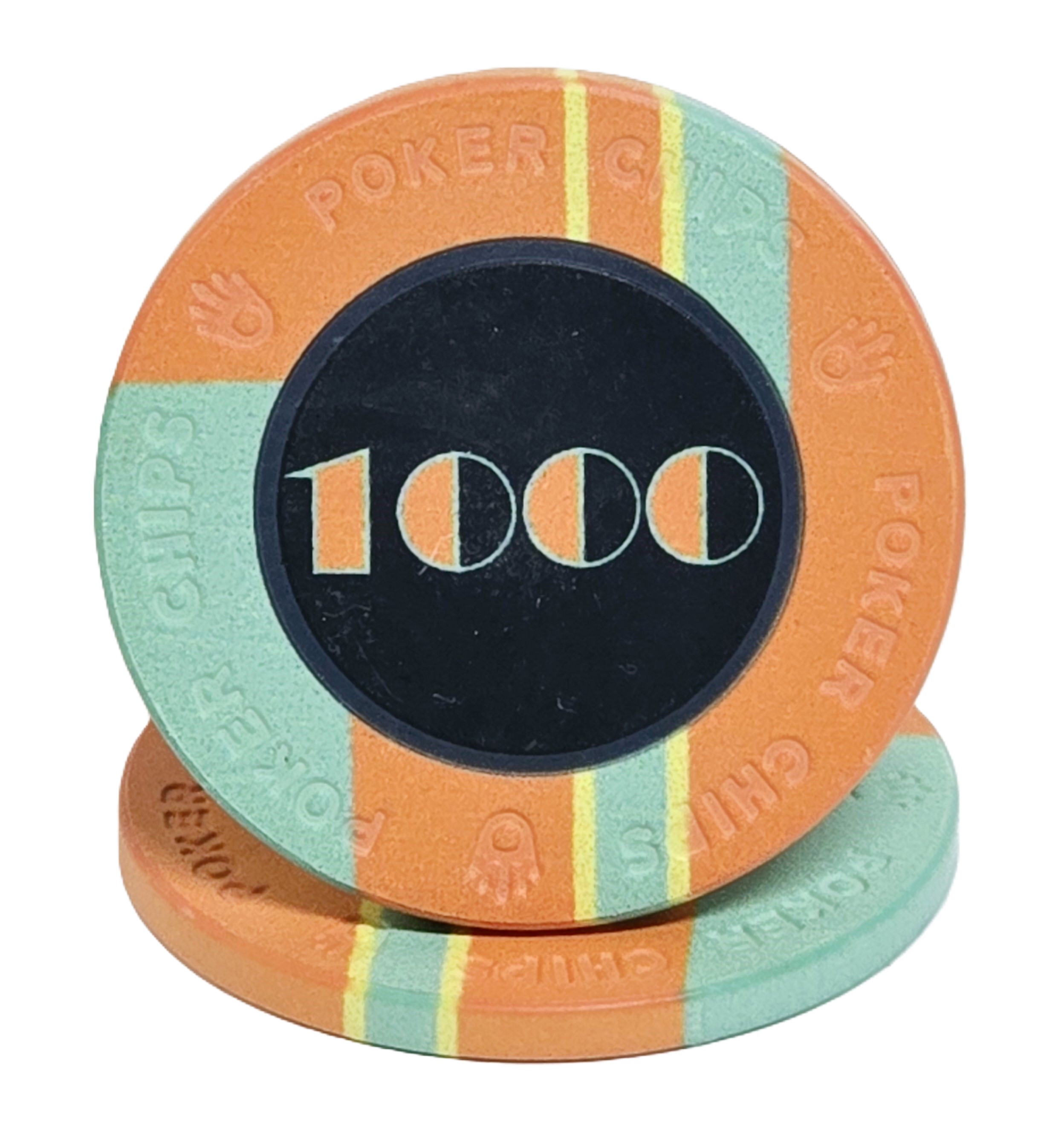 (25) $1000 10g Orange EPT Ceramic Chips