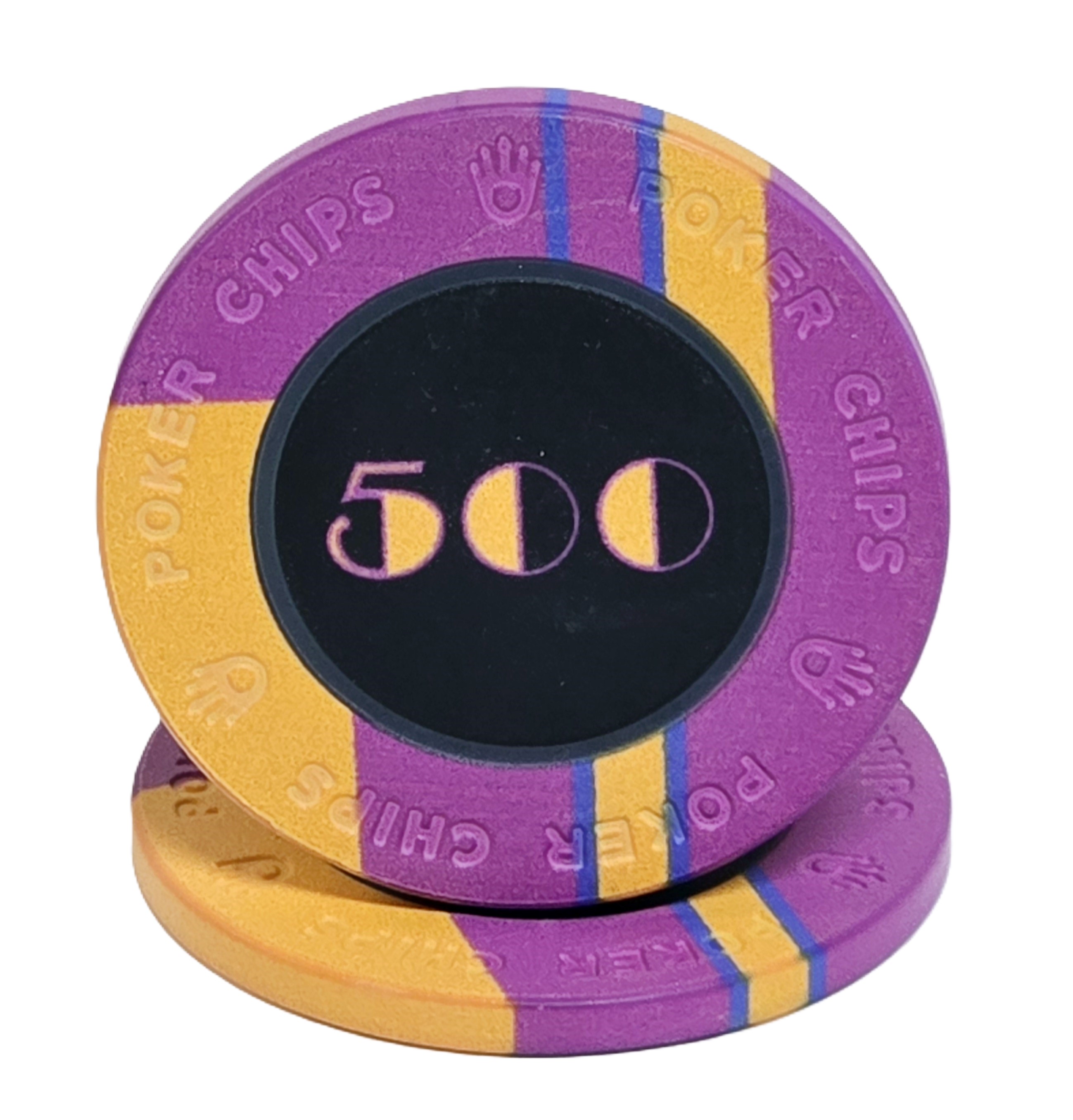 (25) $500 Purple 10g EPT Ceramic Chips