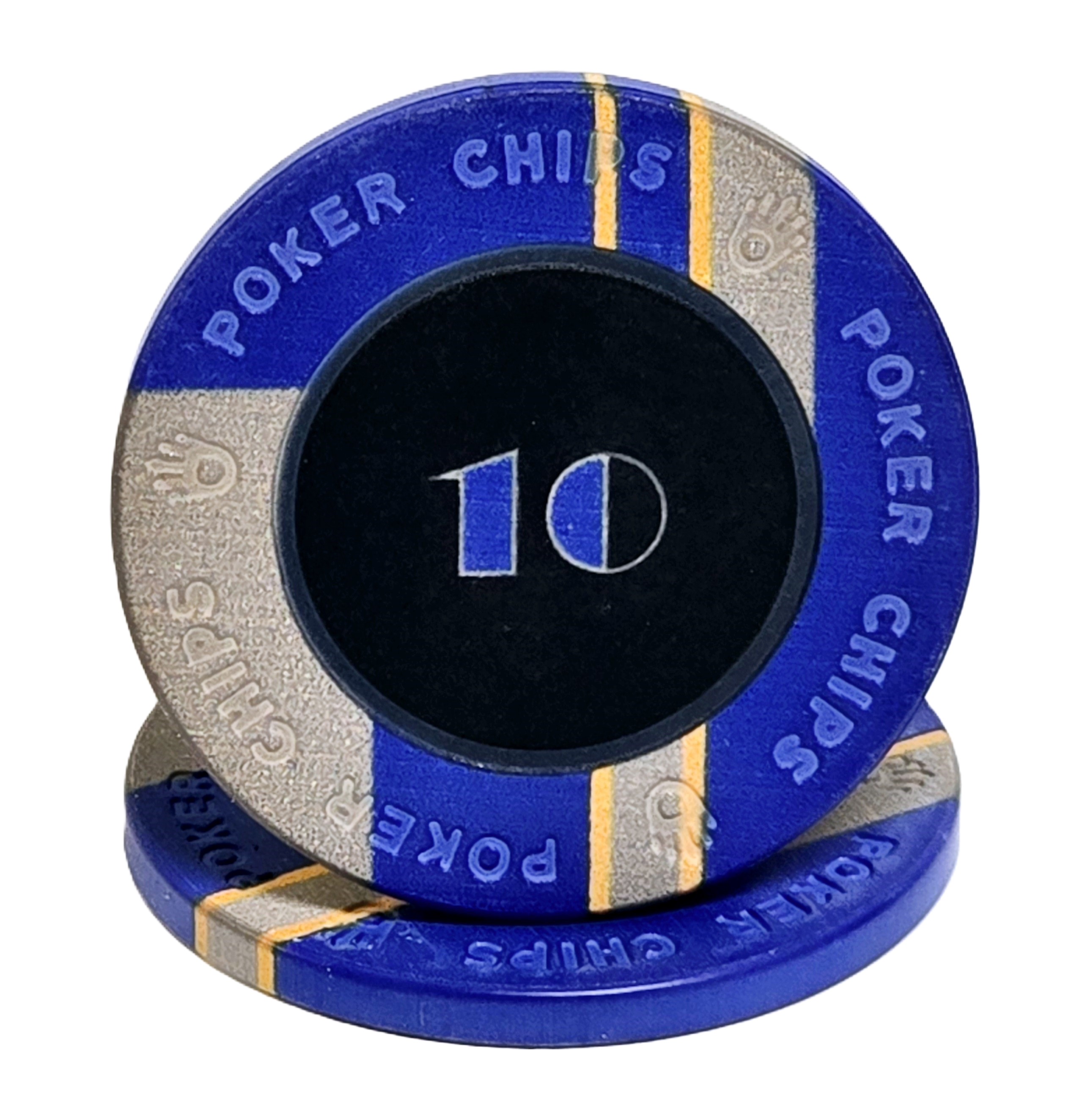 (25) $10 Blue/Gray 10g EPT Ceramic Chips