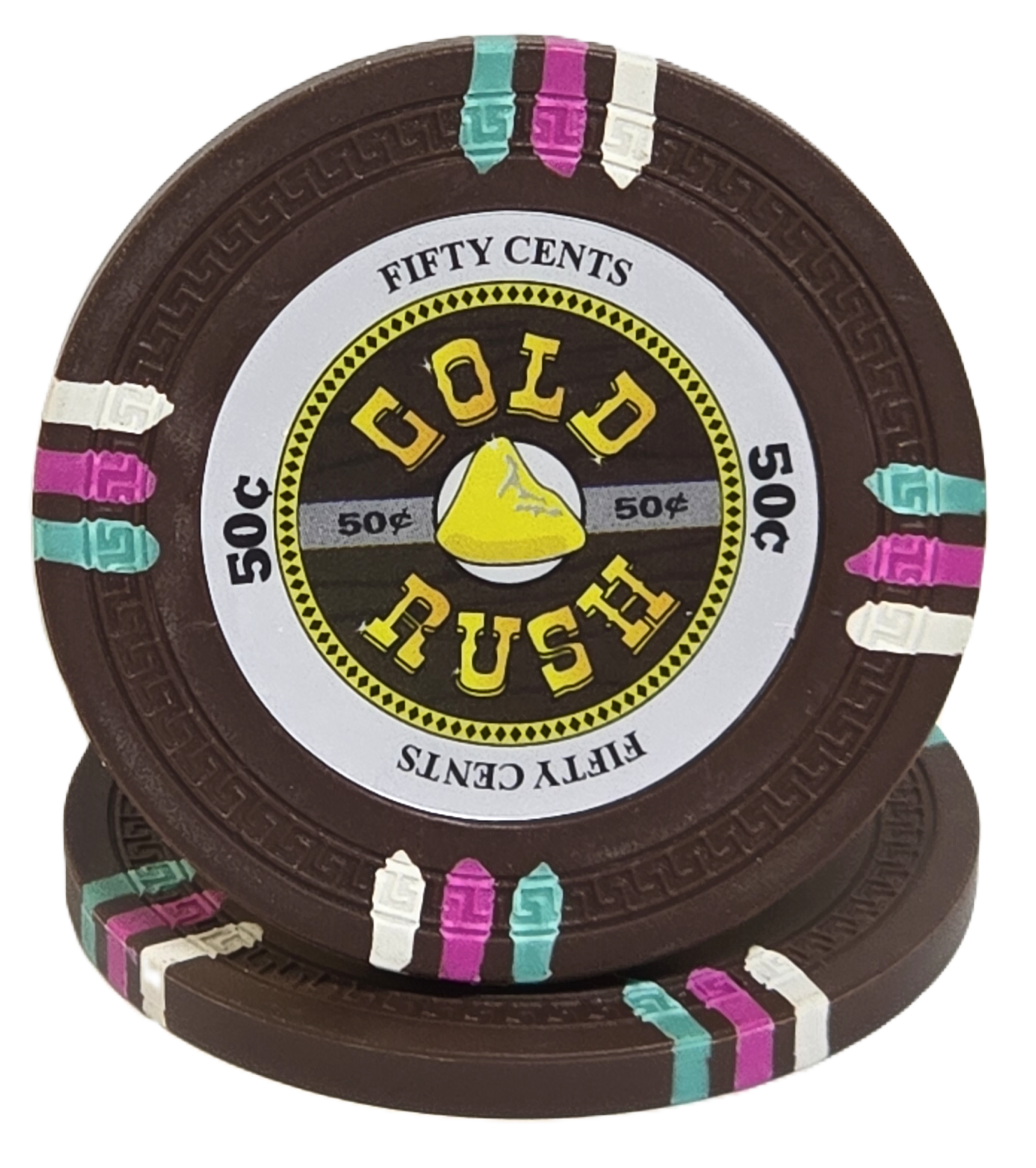 (25) $0.50 (Brown) Clay 14g Gold Rush