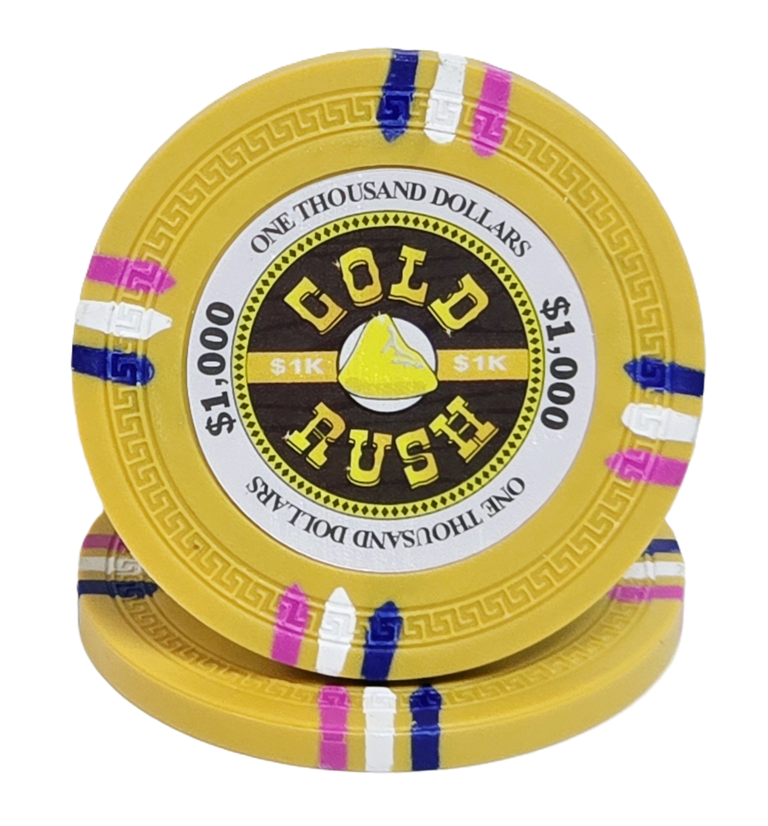 (25) $1000 (Yellow) Clay 14g Gold Rush  