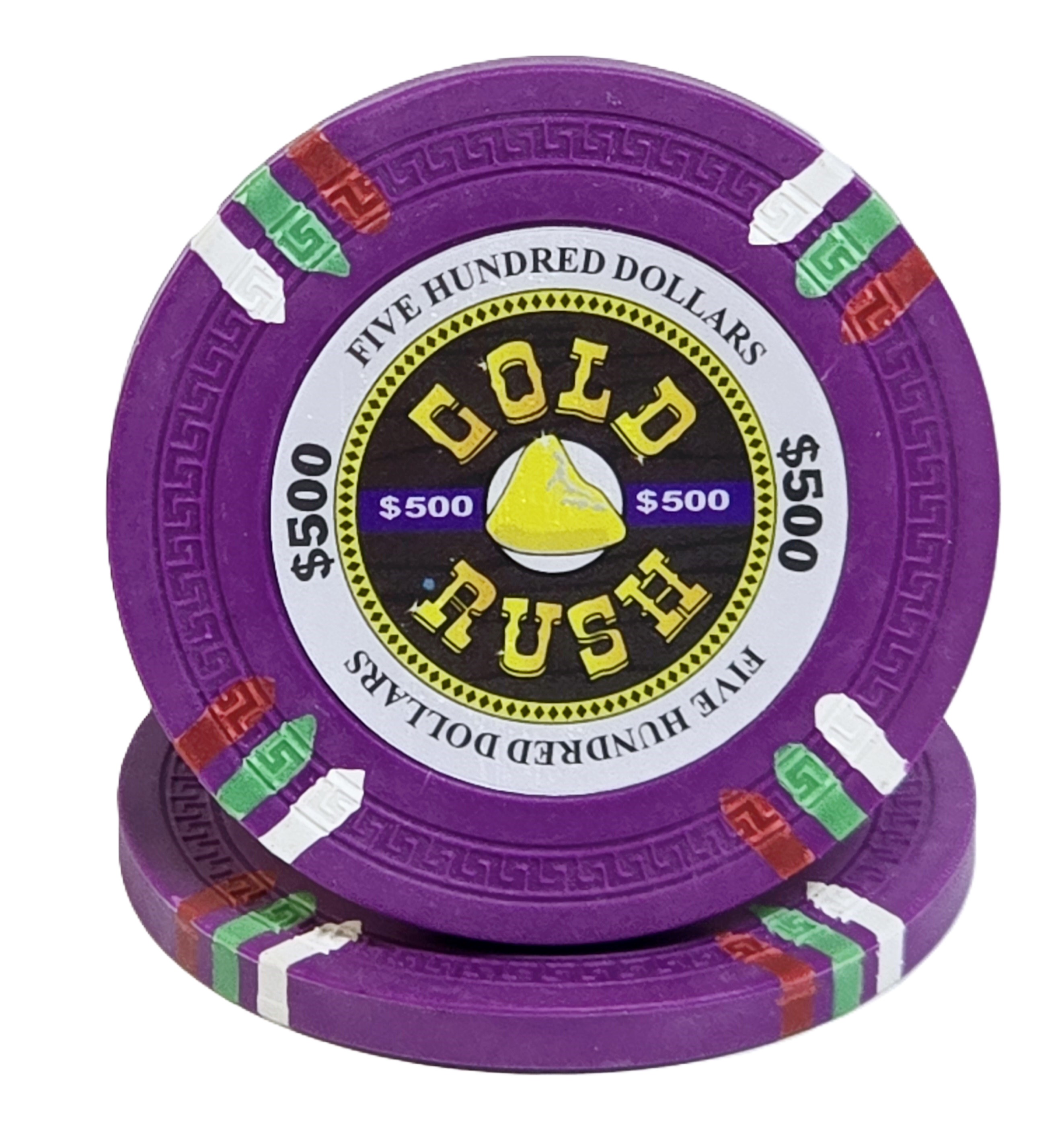 (25) $500 (Purple) Clay 14g Gold Rush  
