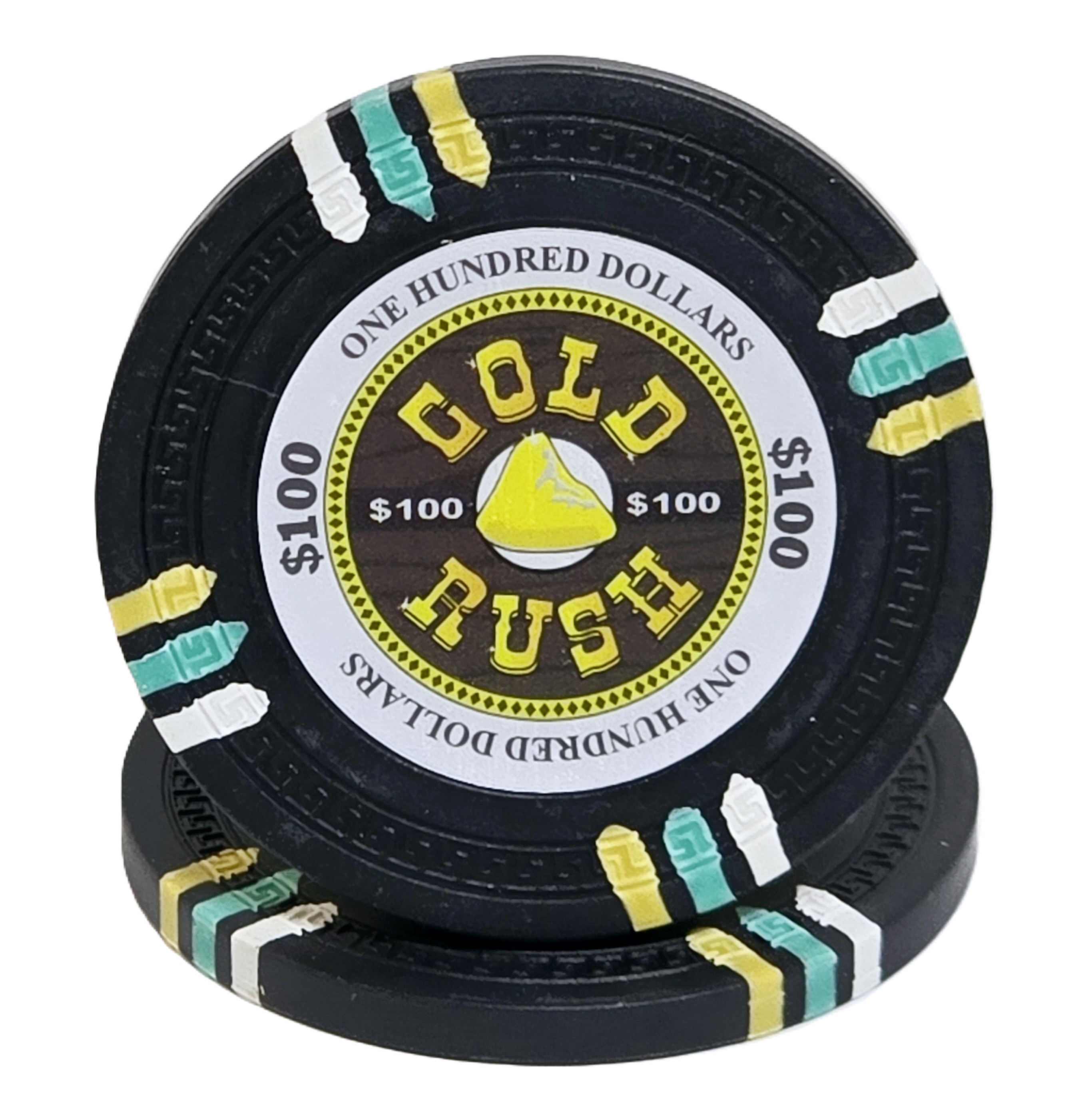 (25) $100 (Blue) Clay 14g Gold Rush  