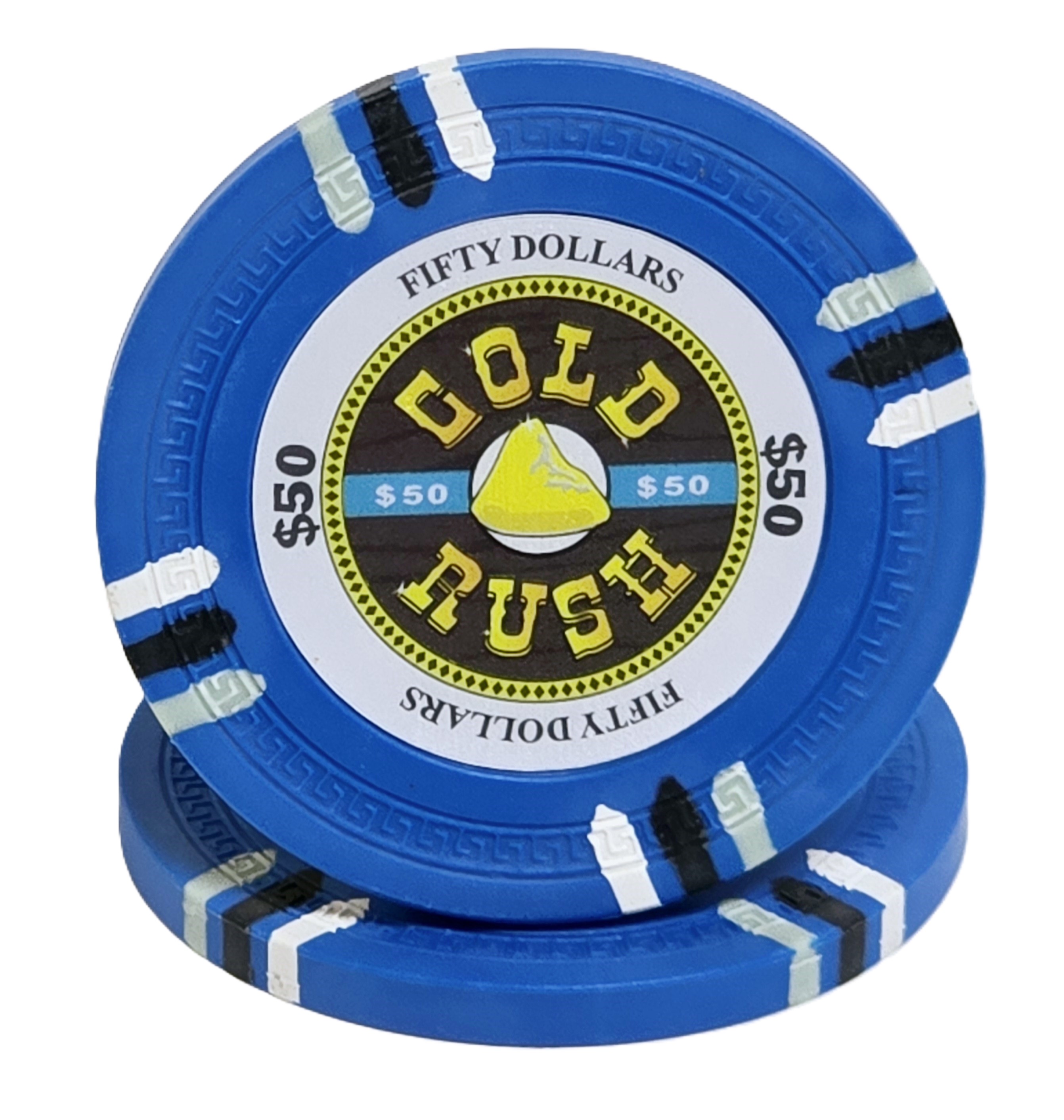 (25) $50 (Blue) Clay 14g Gold Rush  