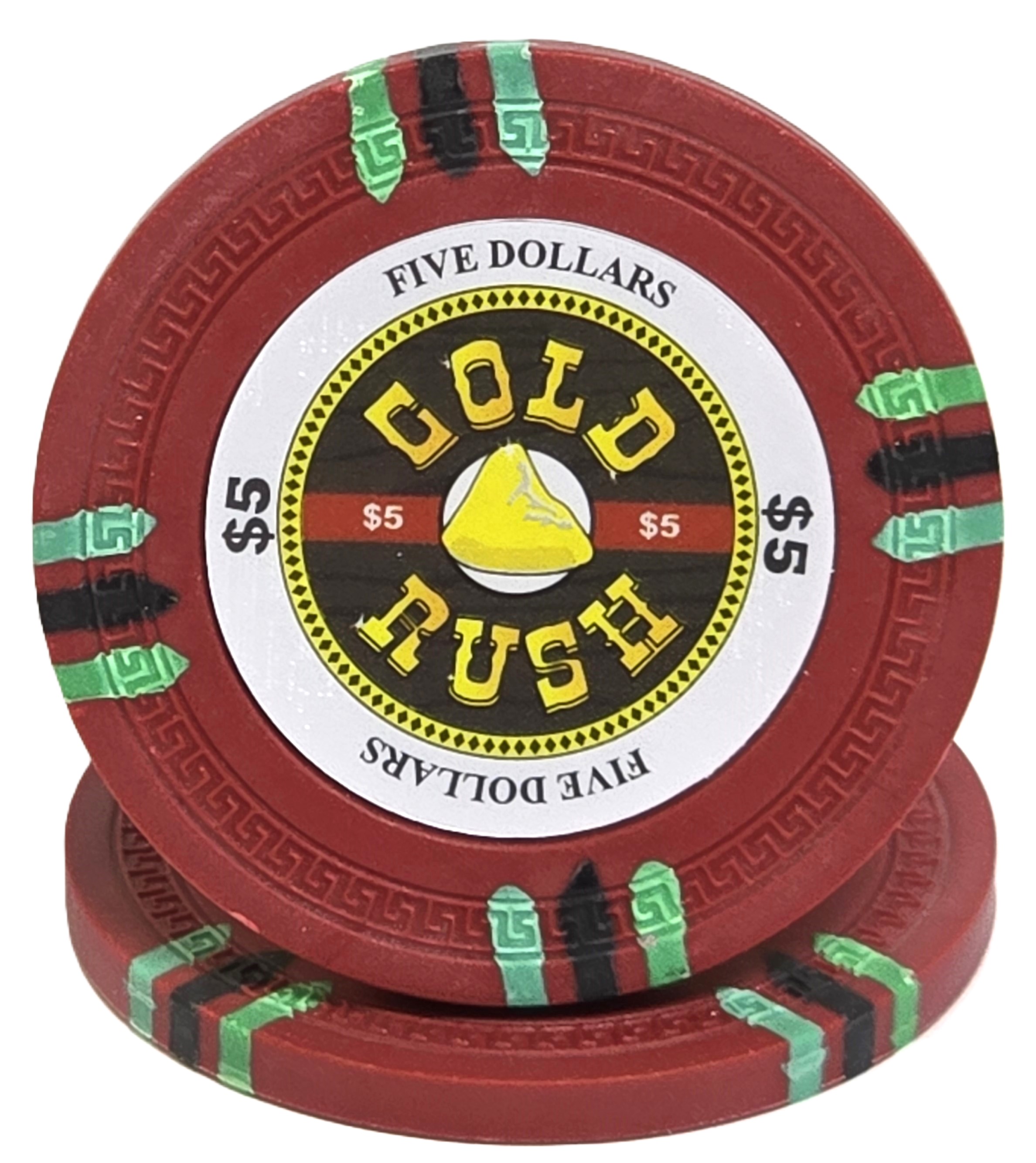 (25) $5 (Red) Clay 14g Gold Rush  