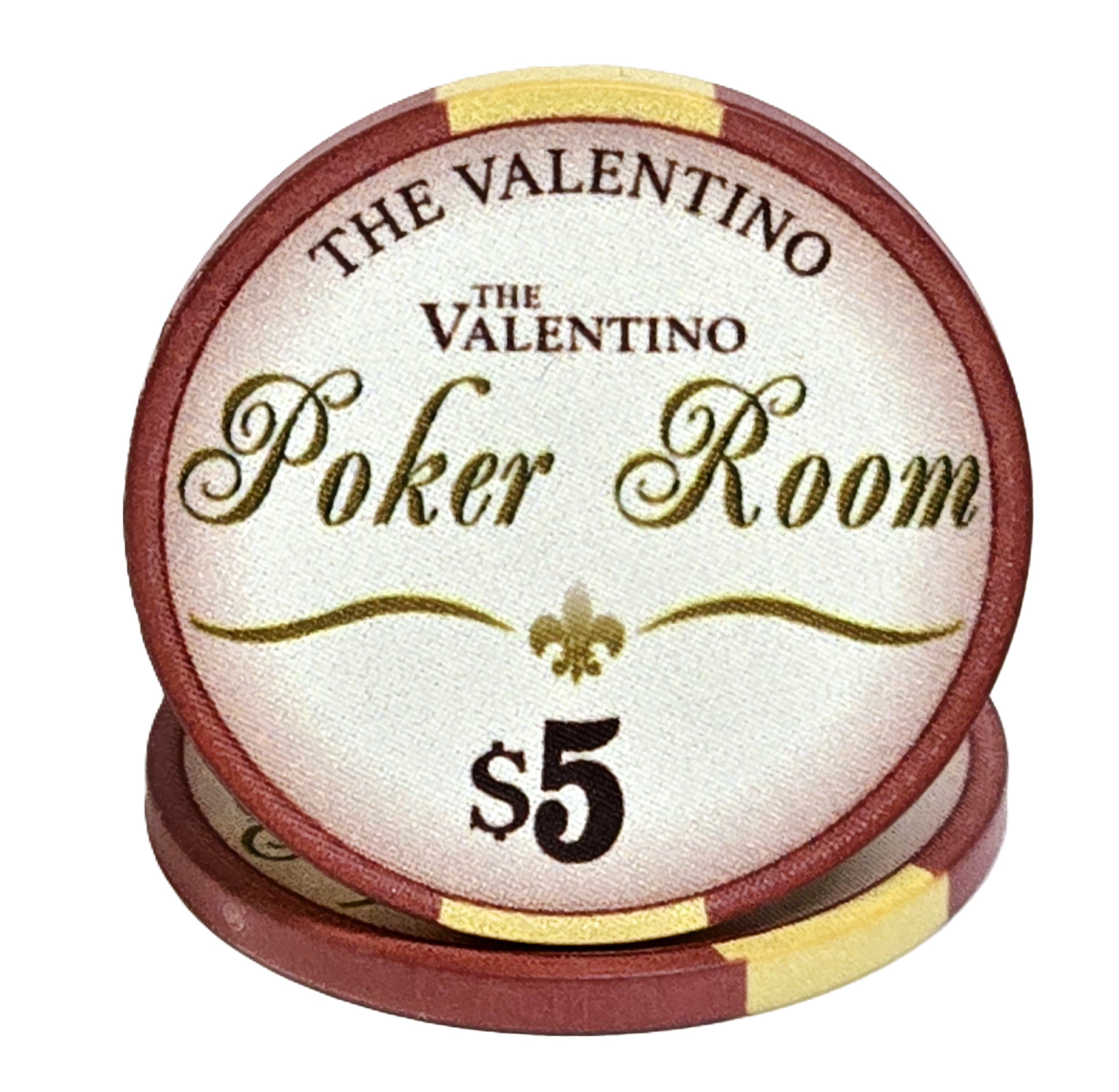 (25) $5 Red 10g Ceramic Valentinos