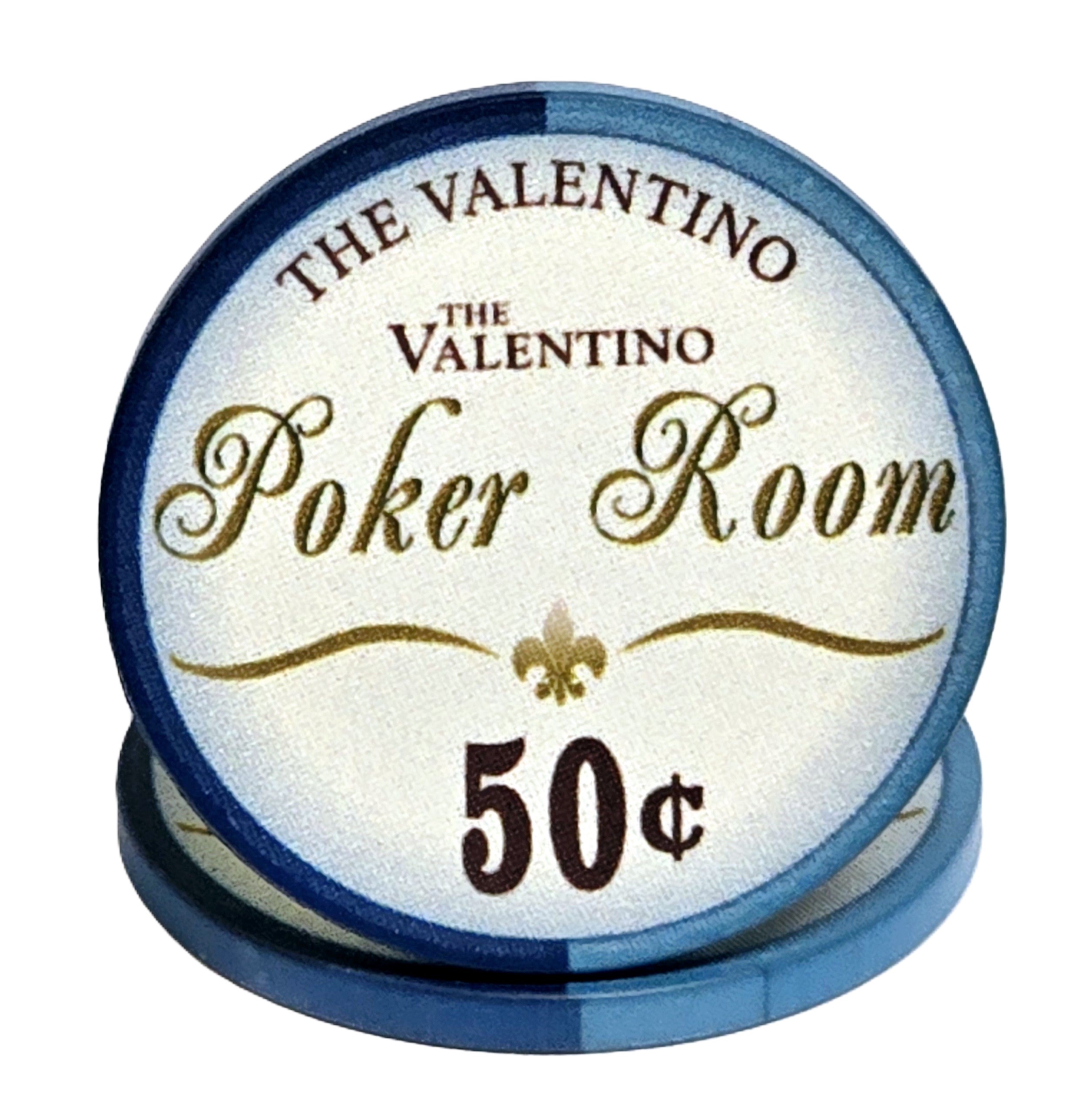 (25) $0.50 Blue 10g Ceramic Valentinos