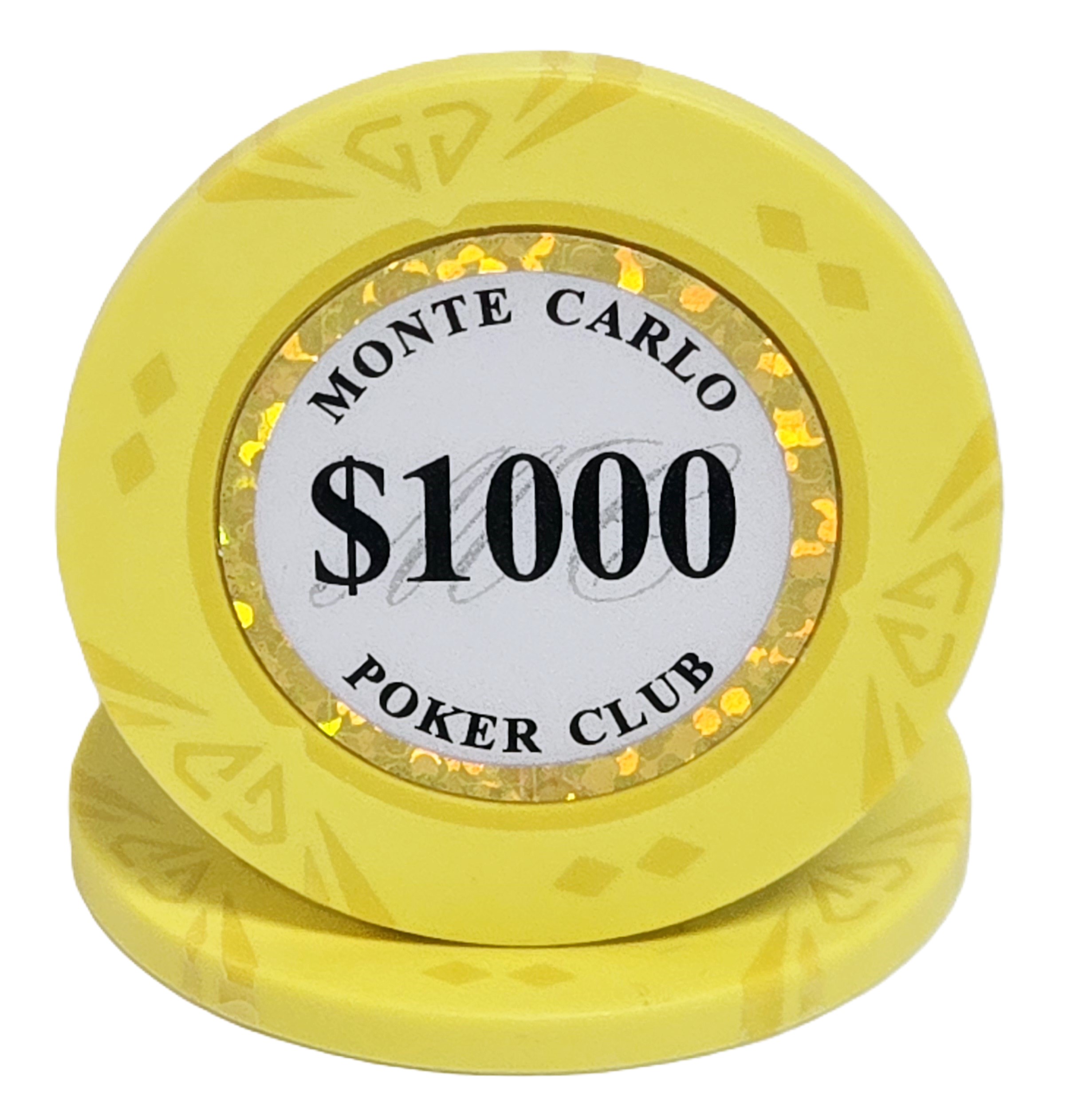 (25) $1000 Yellow Clay Diamond Monte Carlo 