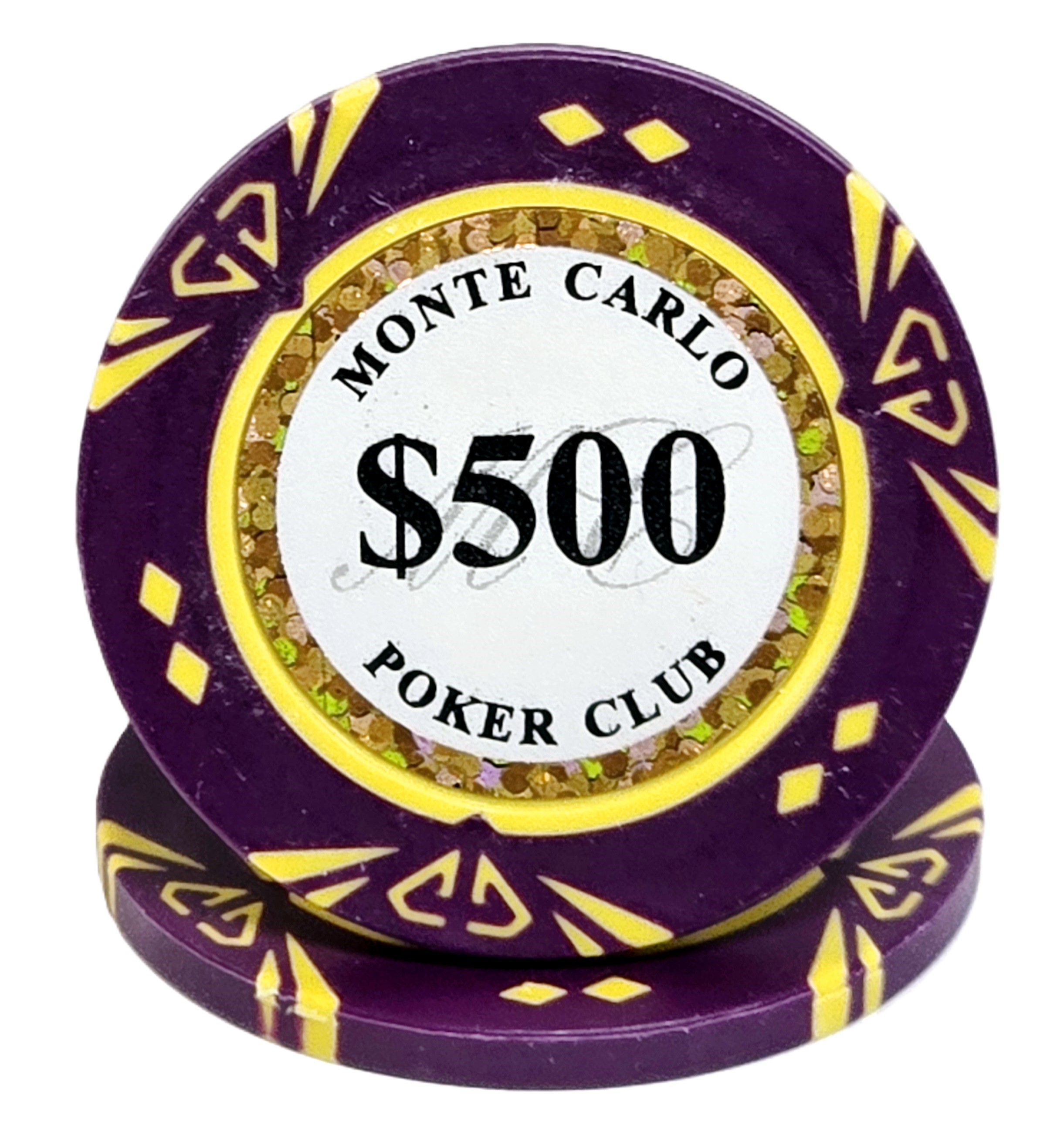 (25) $500 Purple Clay Diamond Monte Carlo 