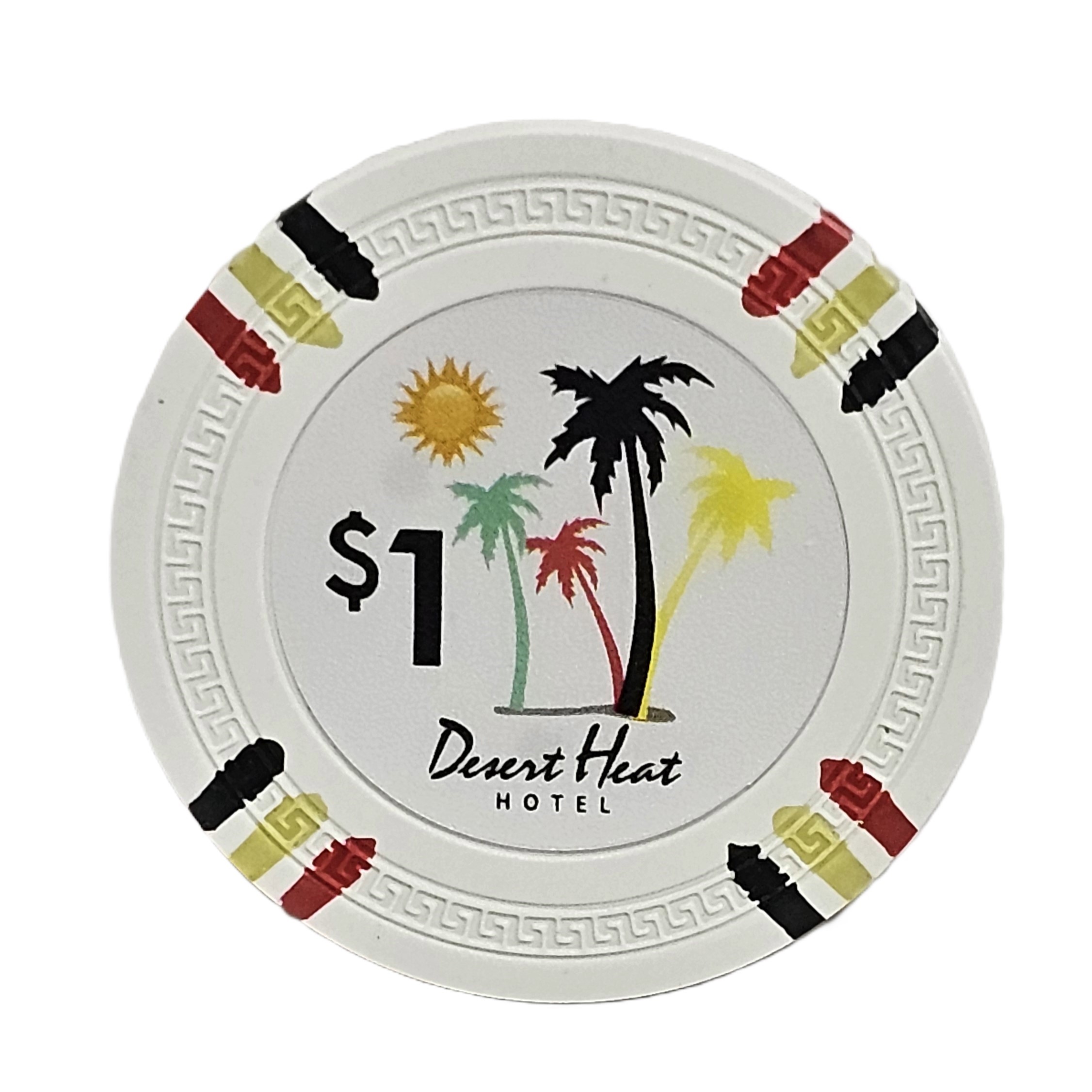 (25) $1 White 14g Desert Heat Chips 
