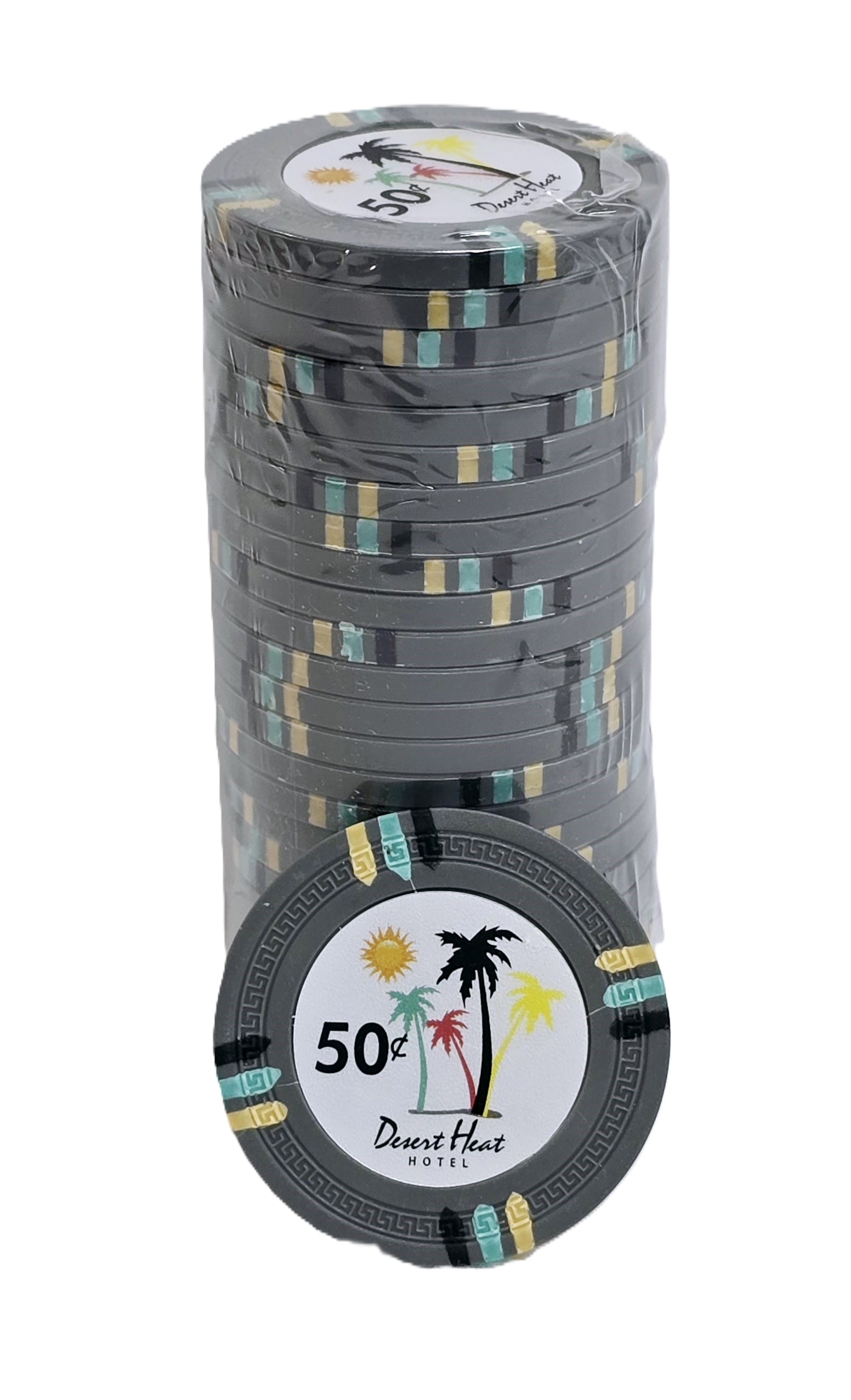 (25) $0.50 Gray 14g Desert Heat Chips