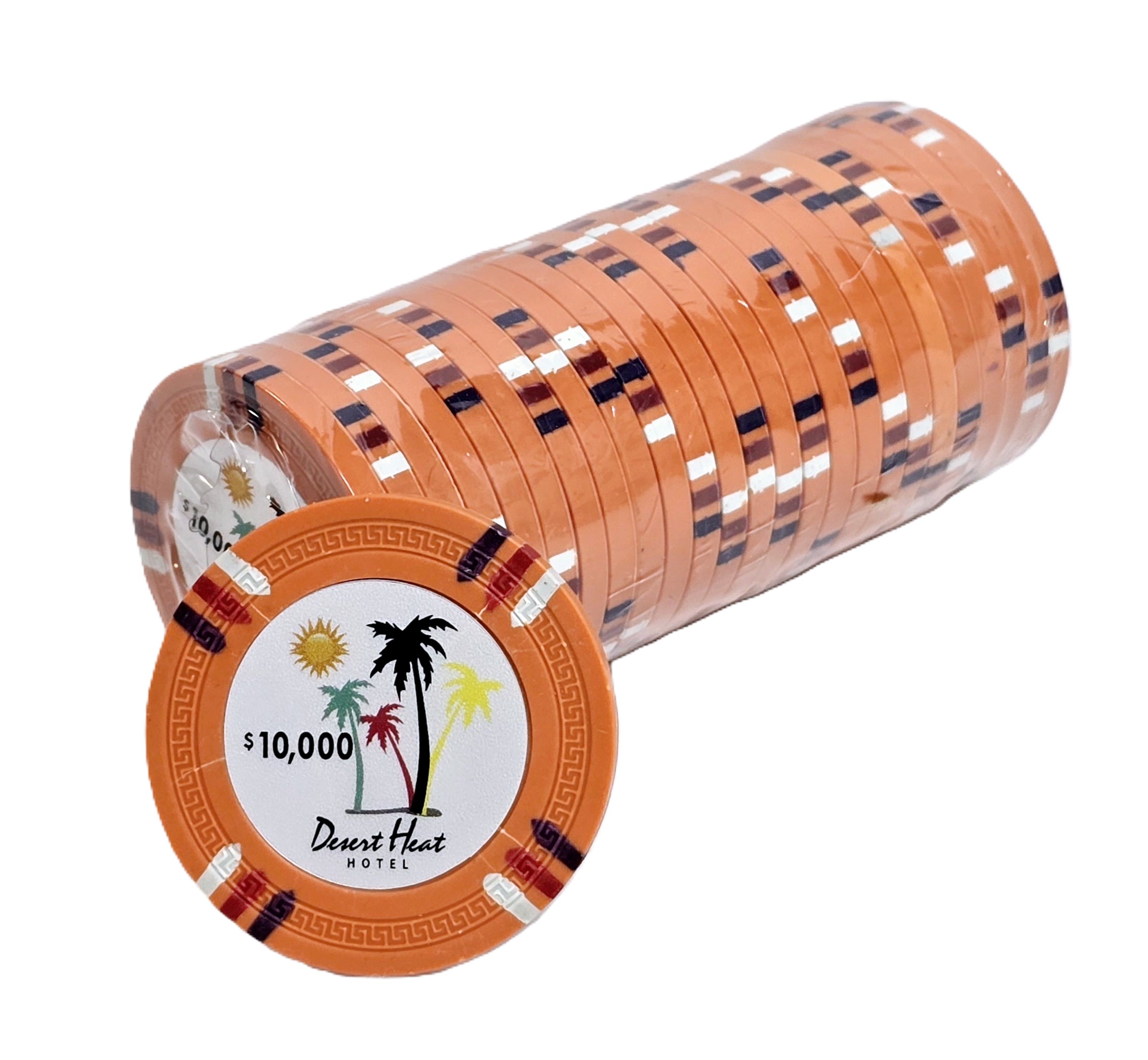 (25) $10,000 Orange 14g Desert Heat Chips 
